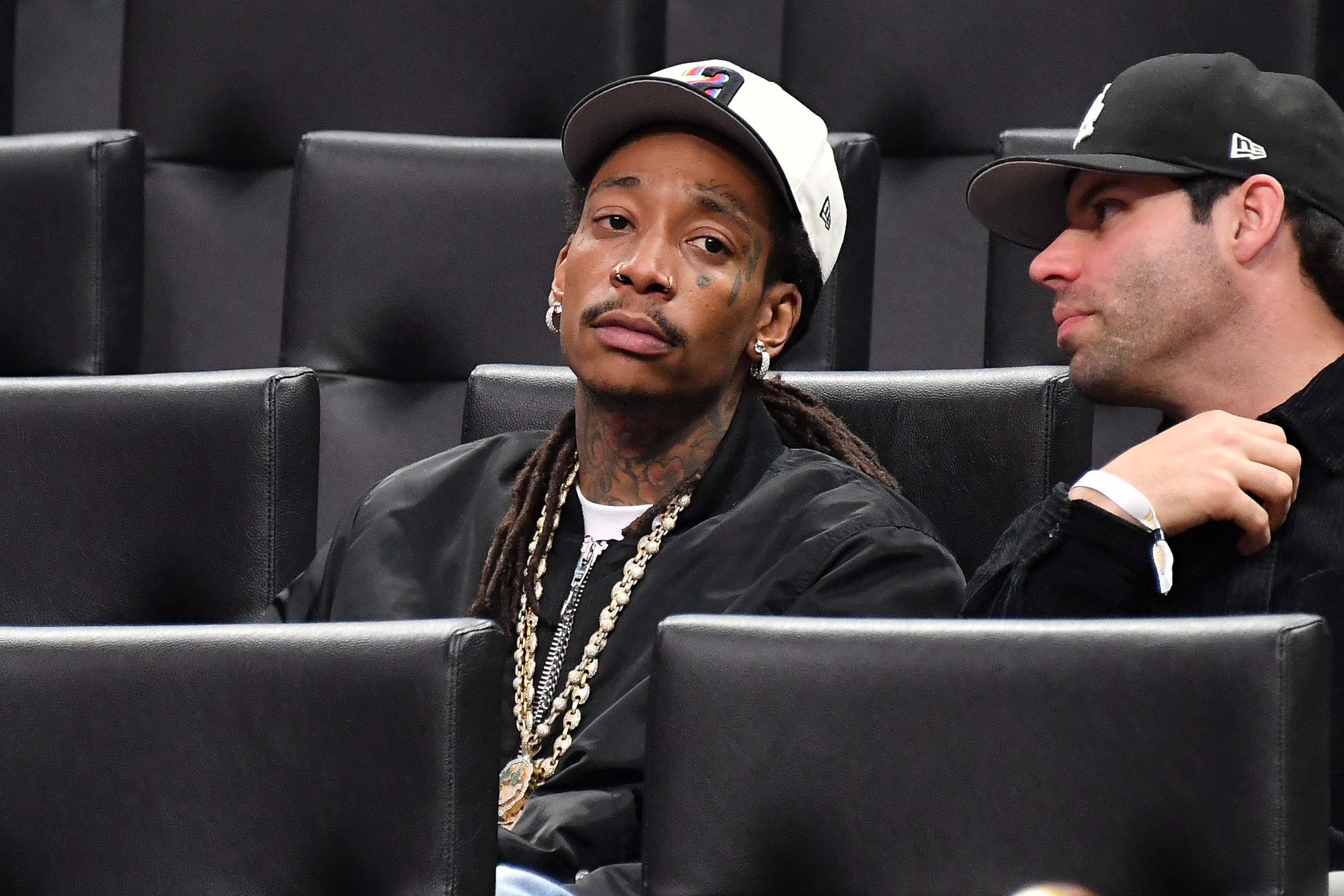 Wiz Khalifa at a basketball game between the Los Angeles Clippers and the Los Angeles Lakers at Crypto.com Arena on February 28, 2024, in Los Angeles, California. | Source: Getty Images