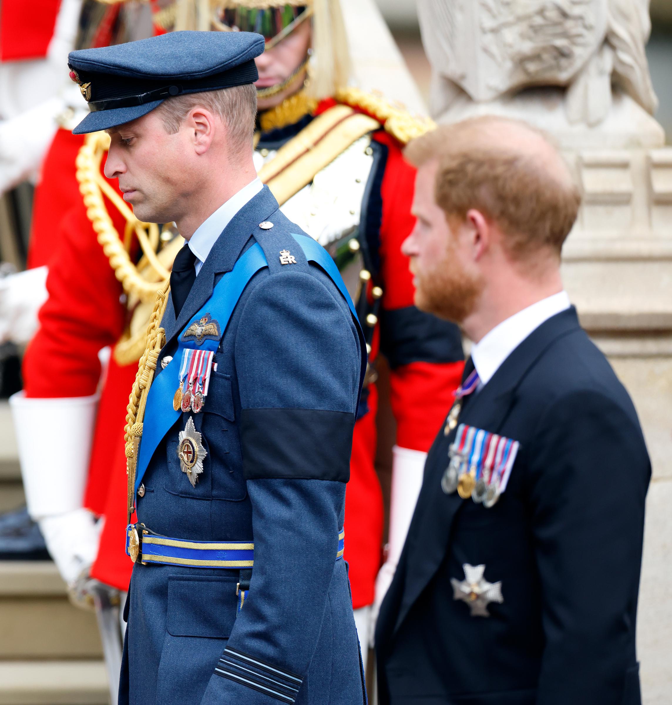 Prince William and Prince Harry at the Committal Service for the late Queen Elizabeth II in Windsor, England on September 19, 2022 | Source: Getty Images