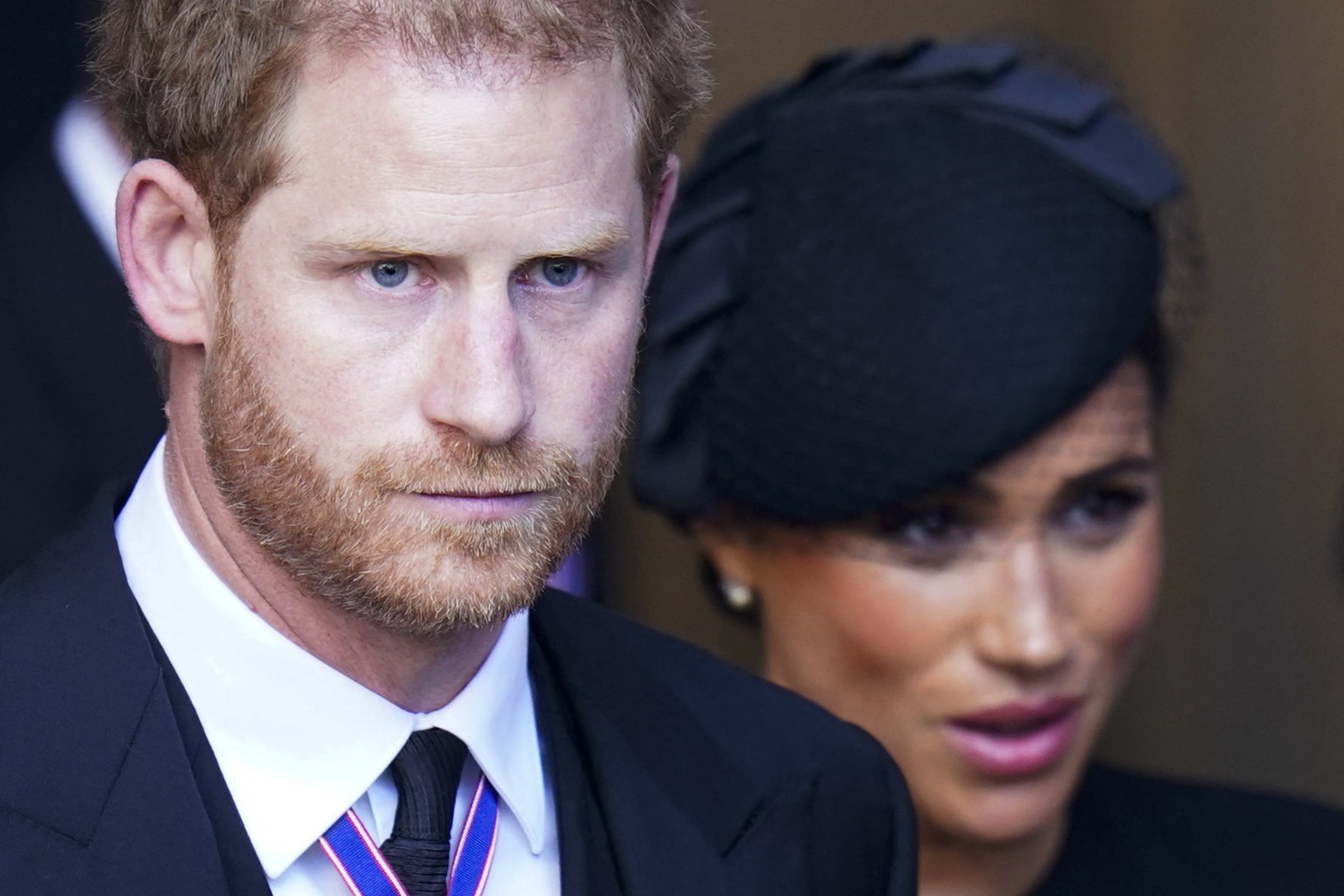 Prince Harry and Meghan Markle at the Queen's funeral at Westminster Abby in 2022. | Source: Getty Images 
