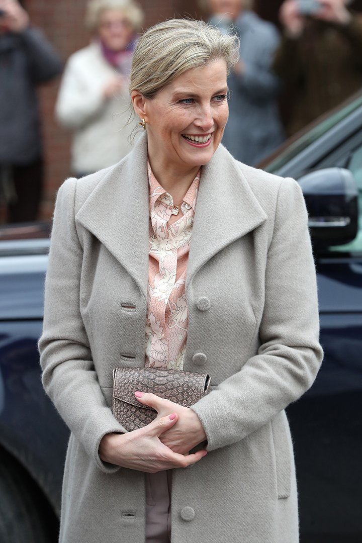  Sophie, Countess of Wessex visiting a community center in Mersea Island, UK in March 2020. I Image: Getty Images.