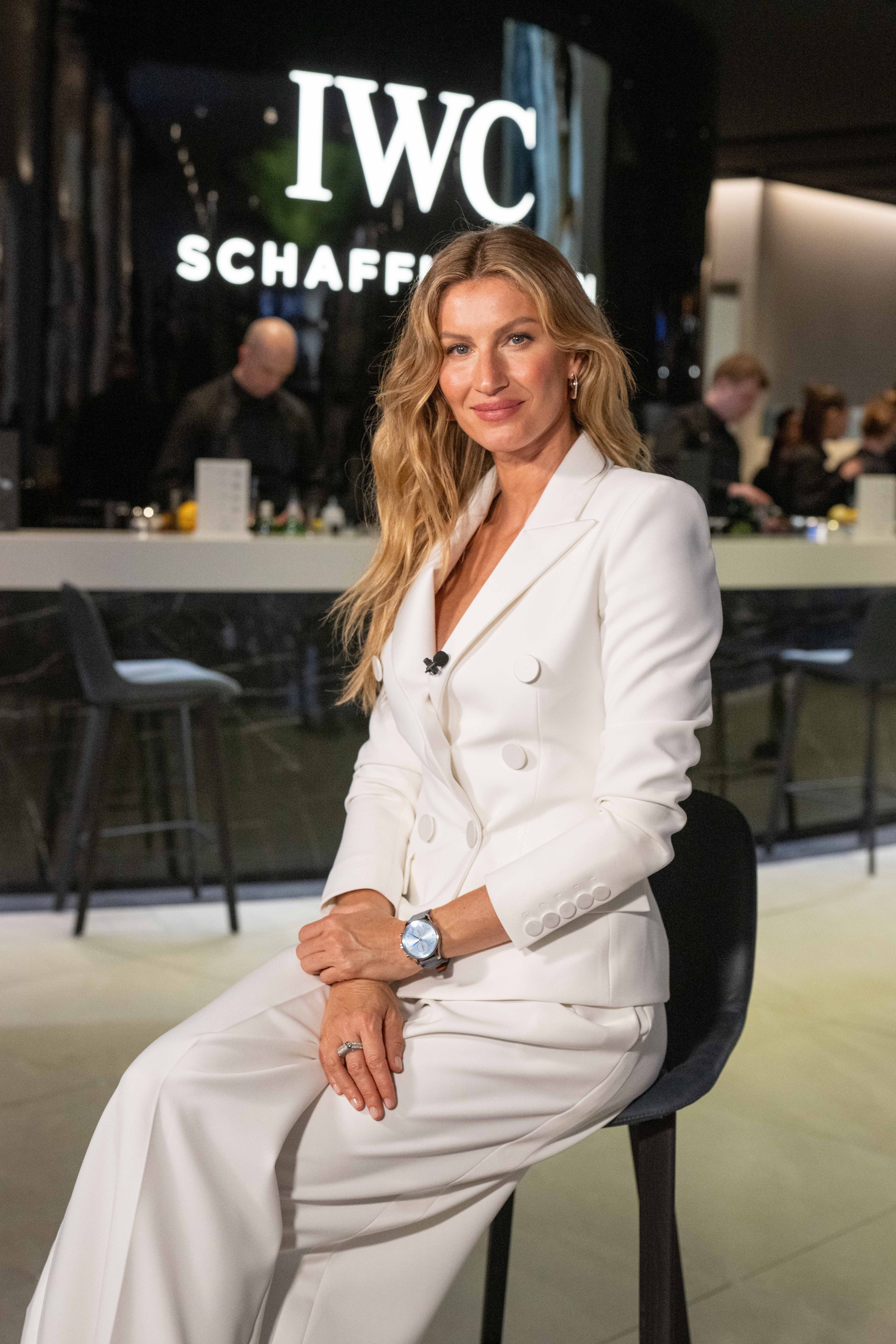 Gisele Bündchen joins IWC Schaffhausen at Watches and Wonders on April 9, 2024, in Geneva, Switzerland | Source: Getty Images