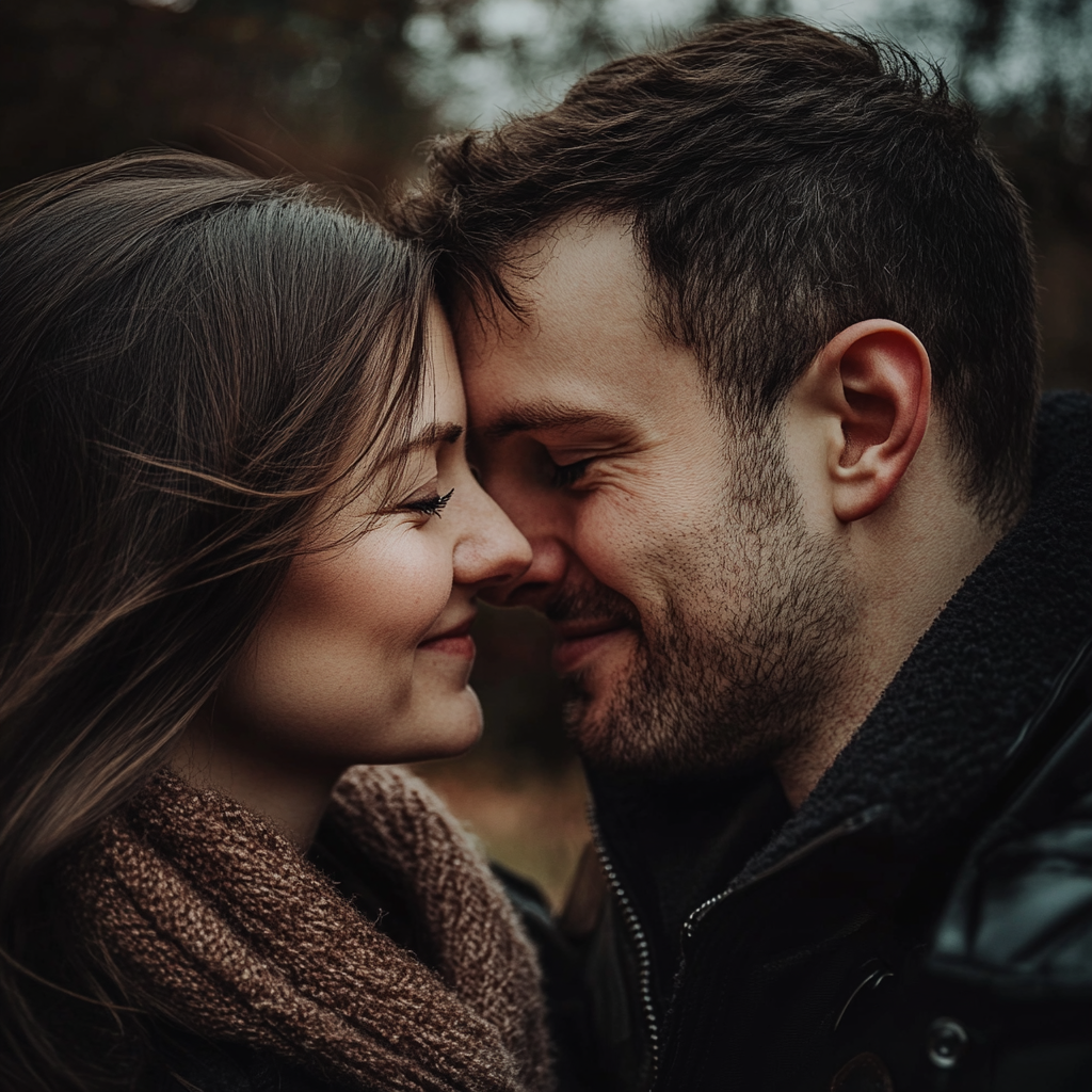 Couple smiling at each other | Source: Midjourney