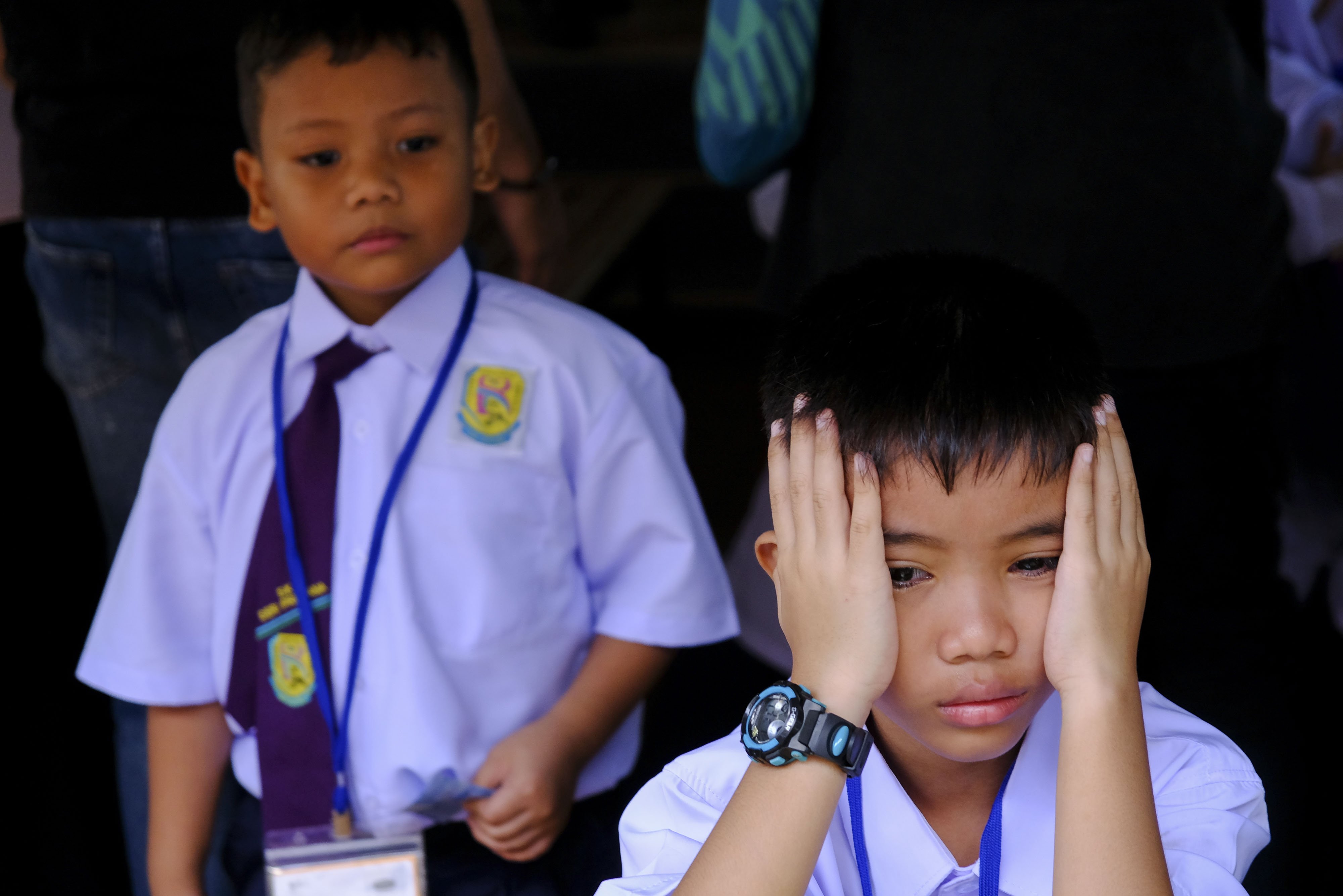 A year one pupil seen on the first day of school at Sk Seri Pristana. Malaysia school student have start their first day of school on 2th January 2020|Photo: Getty Images