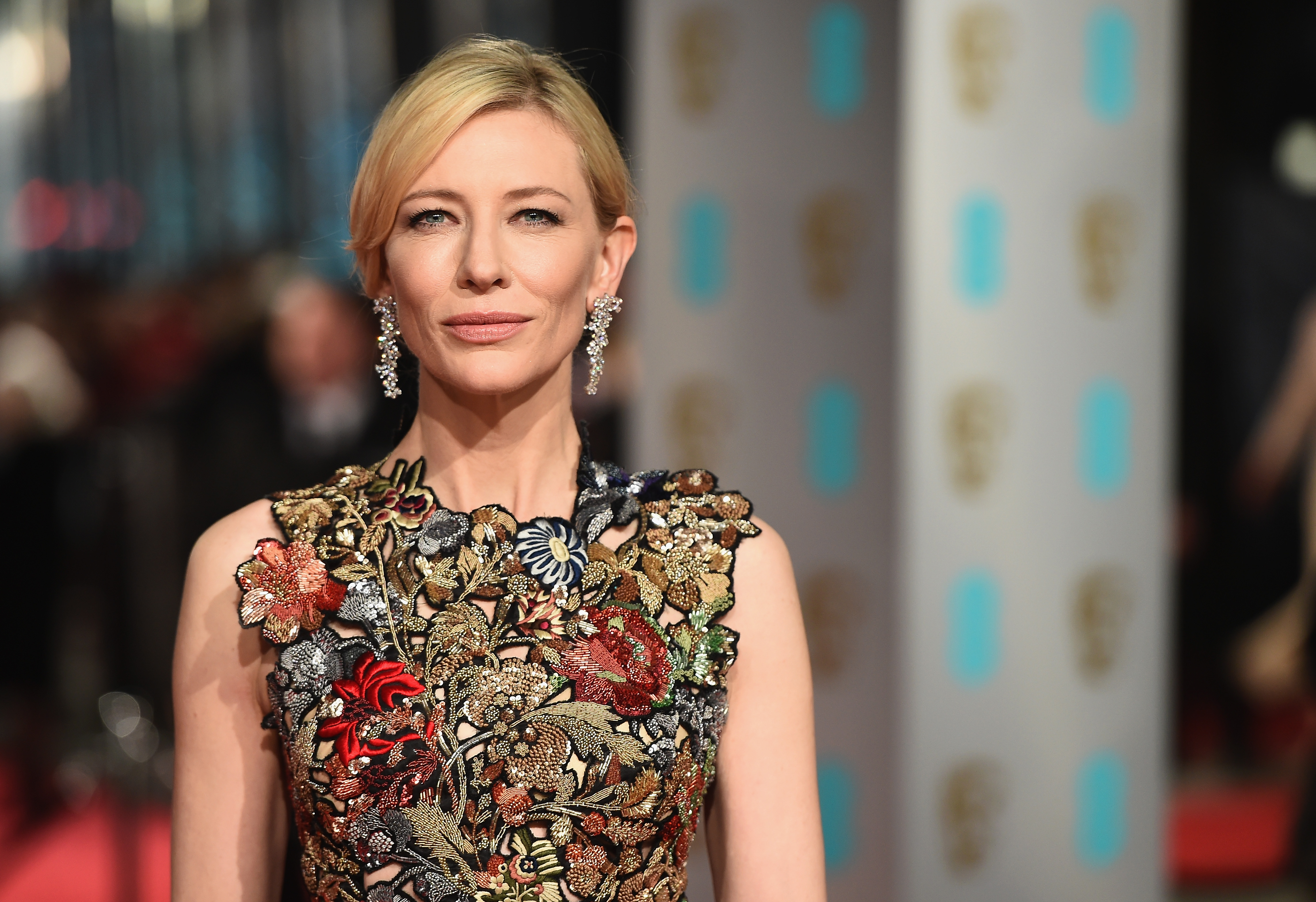 Cate Blanchett at the EE British Academy Film Awards on February 14, 2016, in London, England | Source: Getty Images