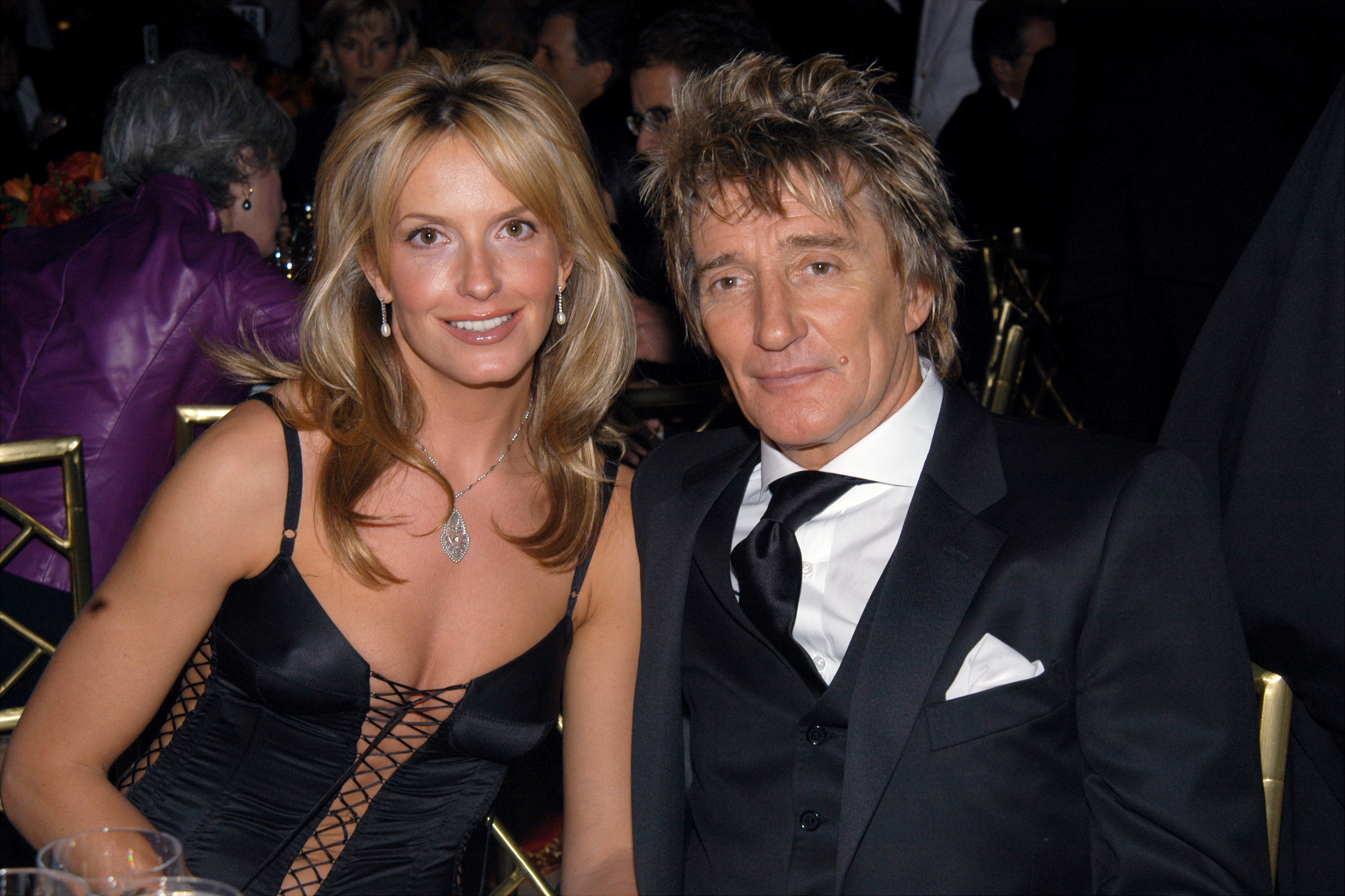 Penny Lancaster and Sir Rod Stewart at the pre-Grammy party in New York City on February 22, 2003 | Source: Getty Images