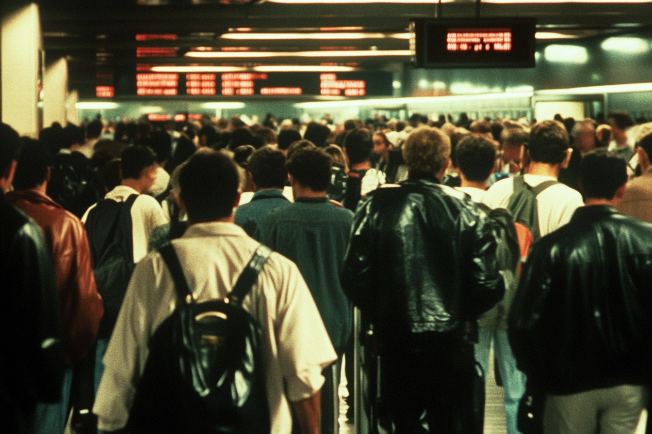 Crowded area in an airport | Source: Midjourney