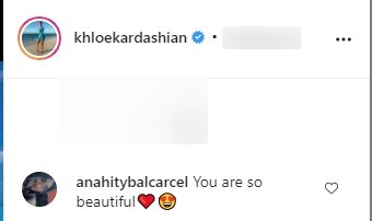 Screenshot of Instagram comments on Khloé Kardashian's post | Source: Instagram/khloekardashian