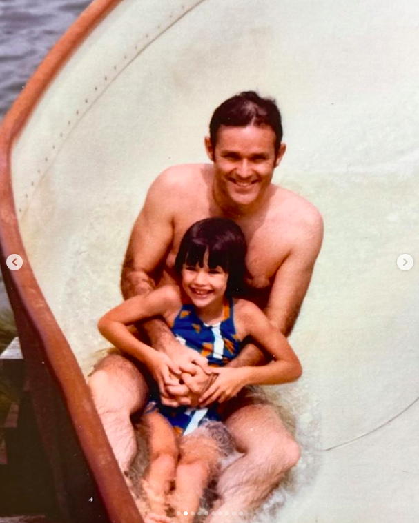 William and Jennifer Garner pictured going down a water slide, posted on April 1, 2024 | Source: Instagram/jennifer.garner