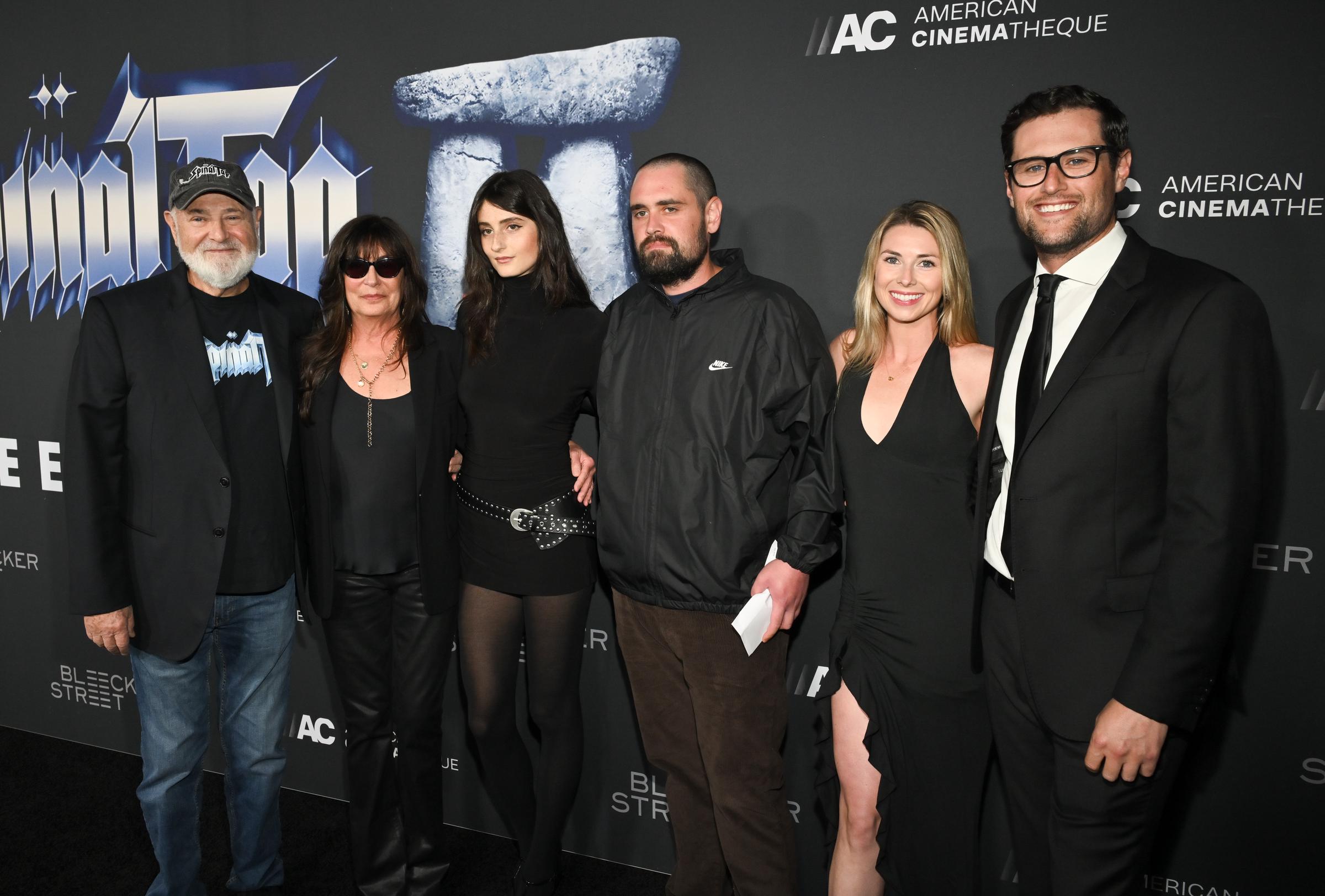 Rob Reiner, Michele Singer, Romy Reiner, Nick Reiner, Maria Gilfillan and Jake Reiner at "Spinal Tap II: The End Continues" Los Angeles Premiere held at The Egyptian Theatre on September 09, 2025