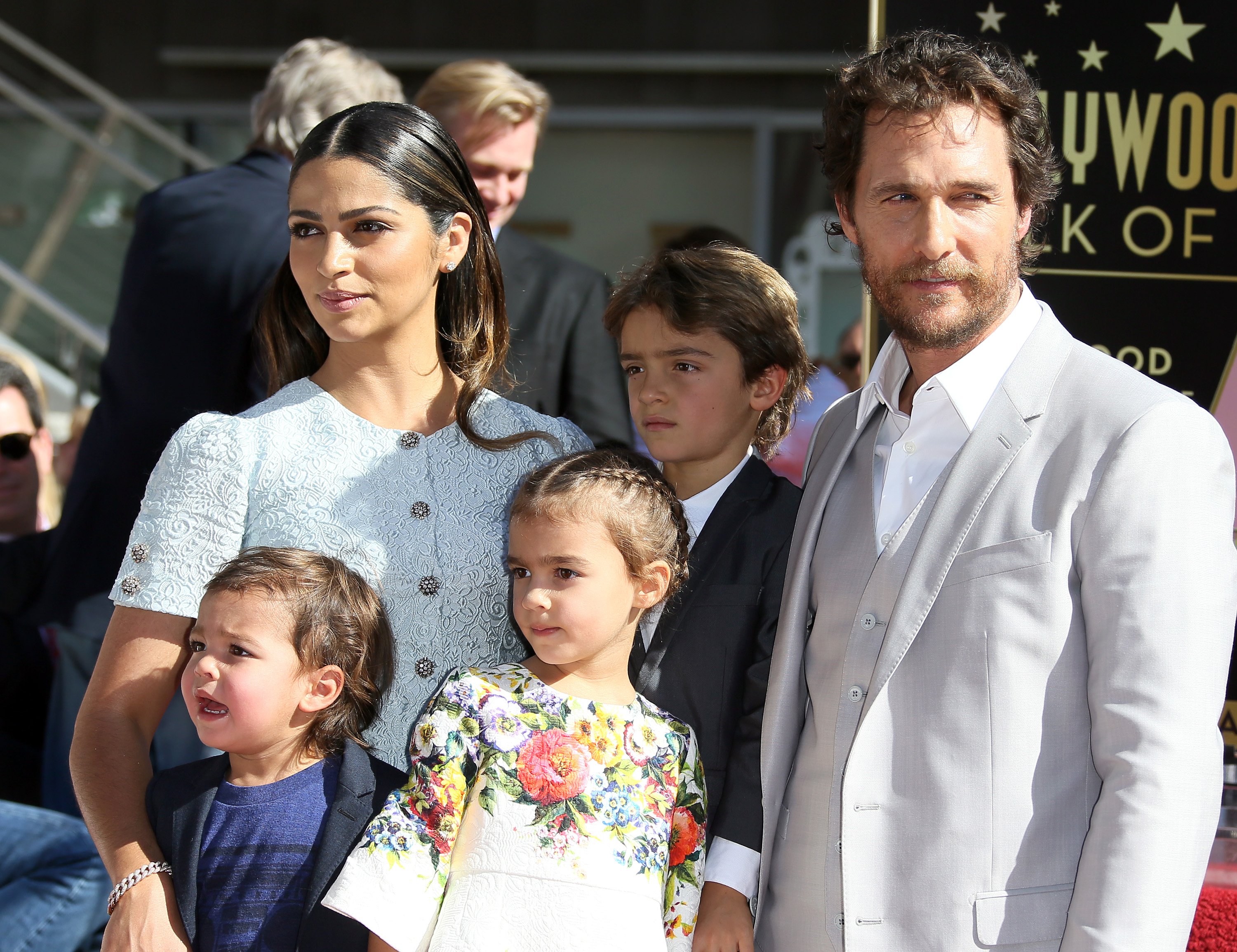 Camila Alves, Levi McConaughey, Livingston McConaughey and Vida McConaughey attend The Hollywood Walk Of Fame ceremony for Matthew McConaughey on November 17, 2014 | Source: Getty Images