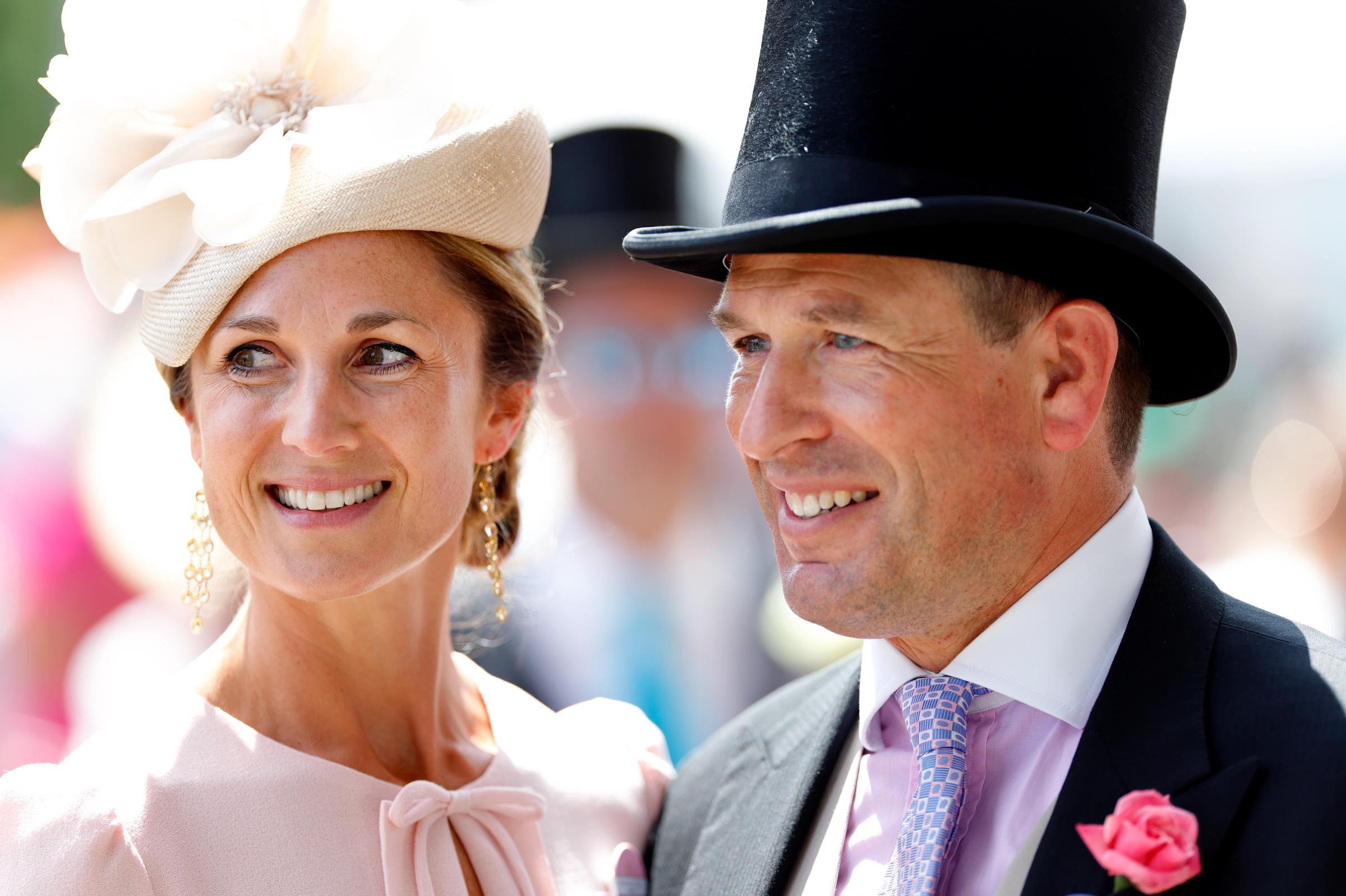 Harriet Sperling and Peter Phillips attend day four of Royal Ascot 2024 at Ascot Racecourse on 21 June 2024 in Ascot, England. | Source: Getty Images