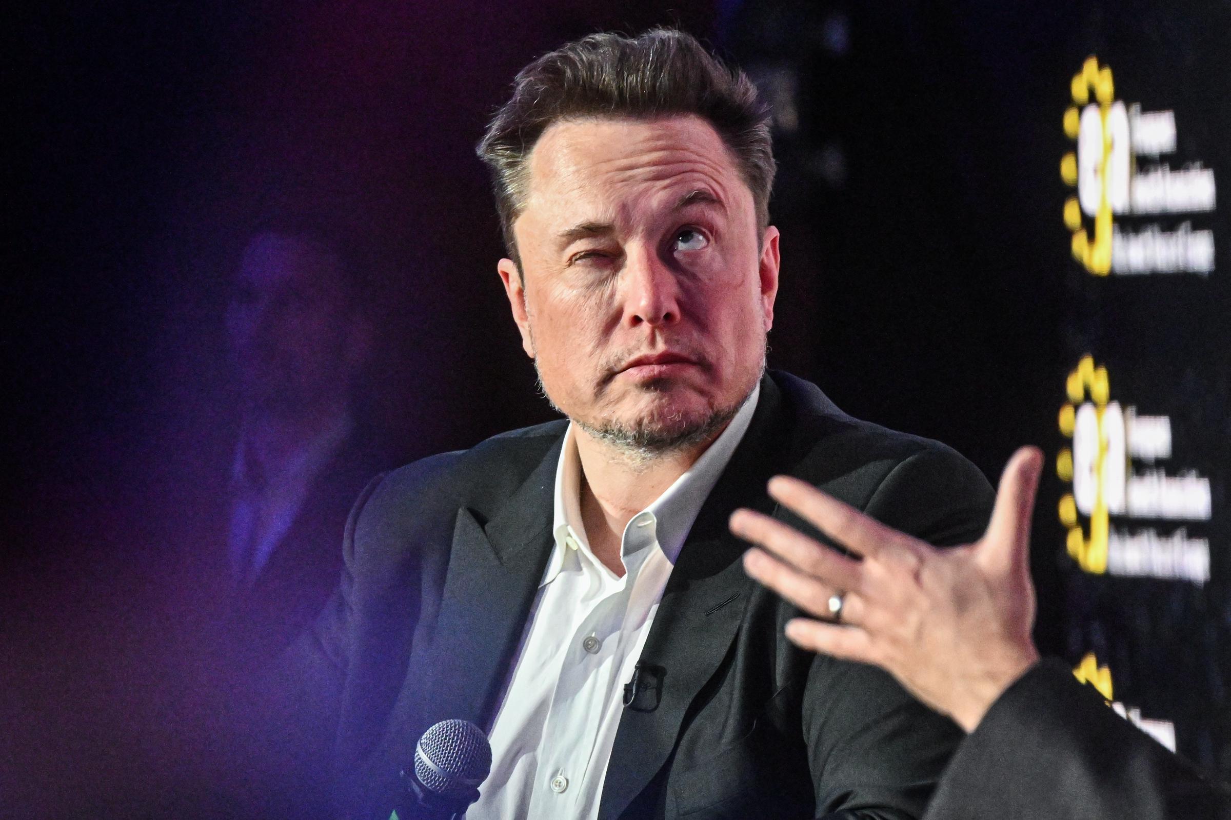 Elon Musk during live interview with Ben Shapiro at the symposium on fighting antisemitism in Krakow, Poland on January 22, 2024 | Source: Getty Images