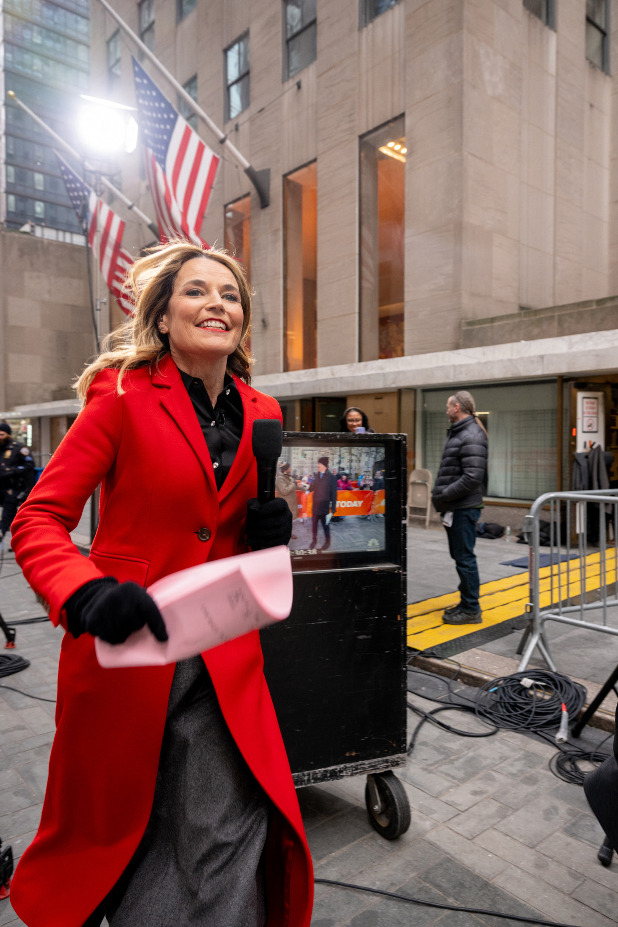 Savannah Guthrie is pictured outside NBC's "Today" studio in New York City on January 23, 2025 | Source: Getty Images