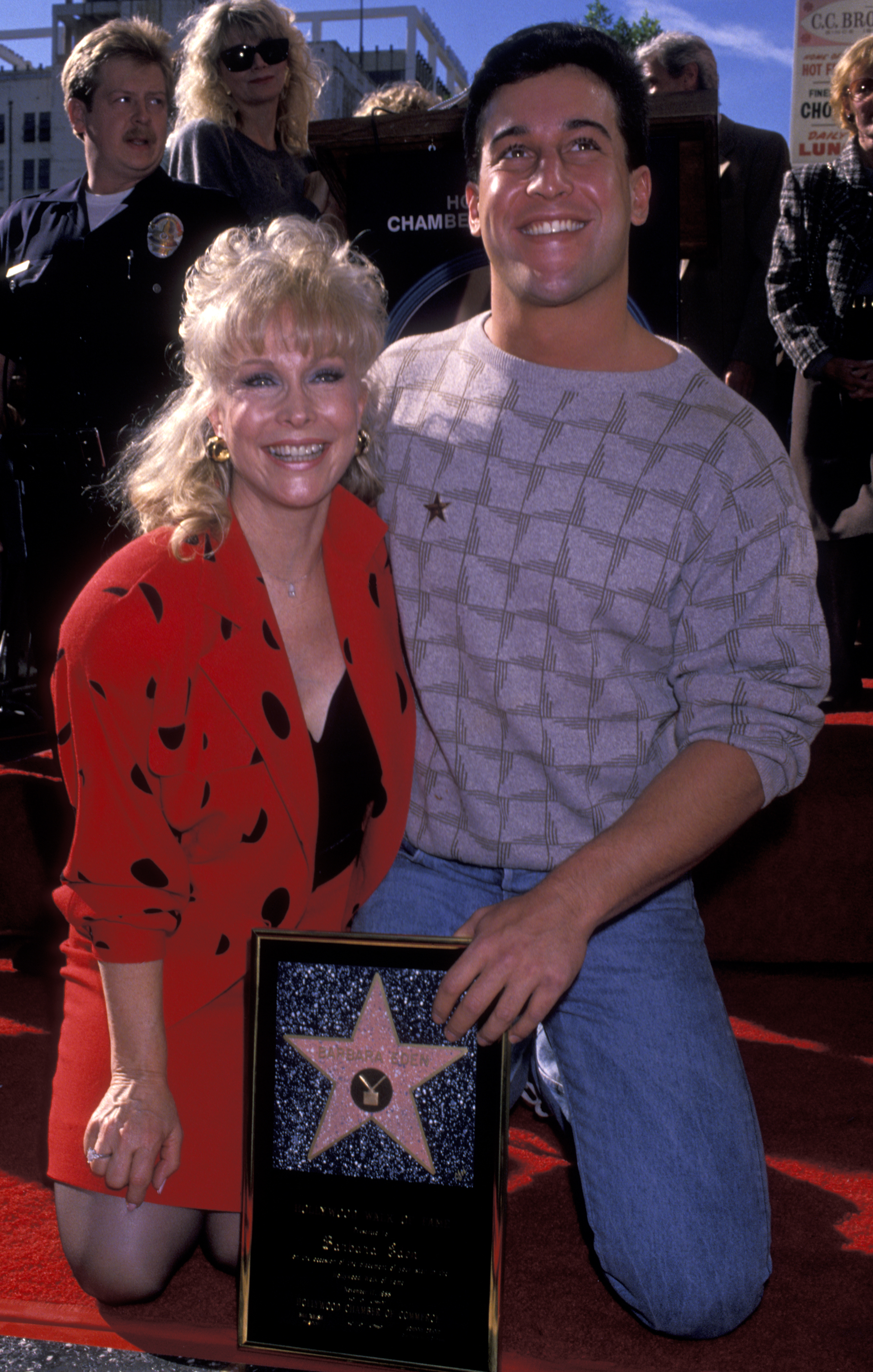 Barbara Eden with son Matthew Ansara on November 17, 1988 in Hollywood, California | Source: Getty Images