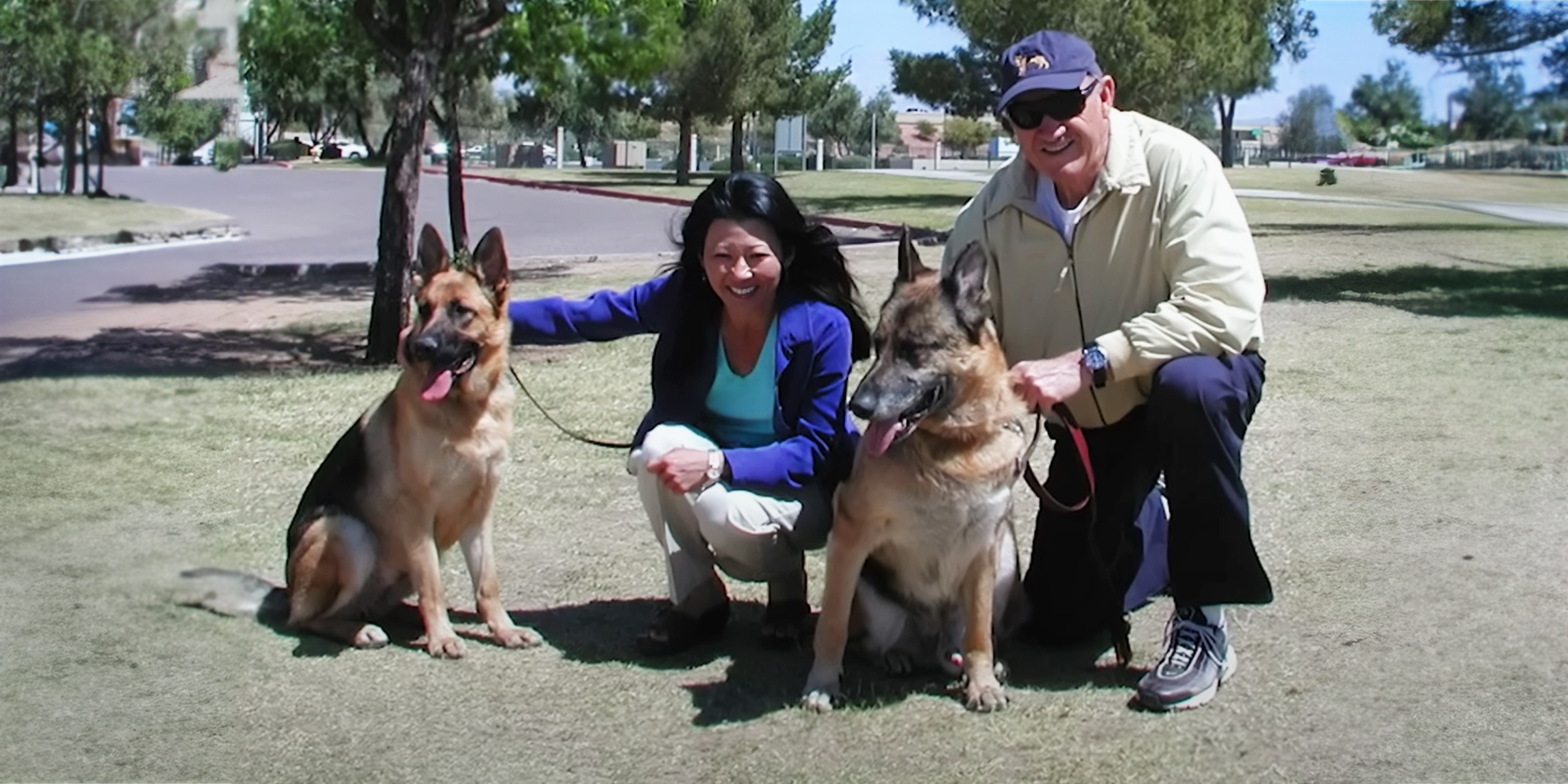 Betsy Arakawa and Gene Hackman with their dogs | Source: YouTube/@LawAndCrime