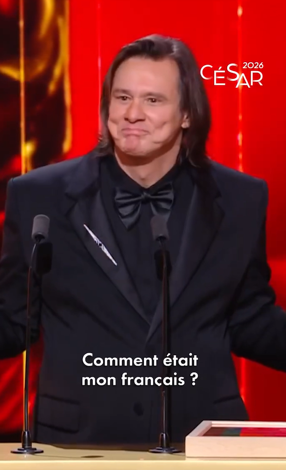 Jim Carrey at the César Awards in Paris as seen in a video posted on February 28, 2026 | Source: Facebook/Happy Mag