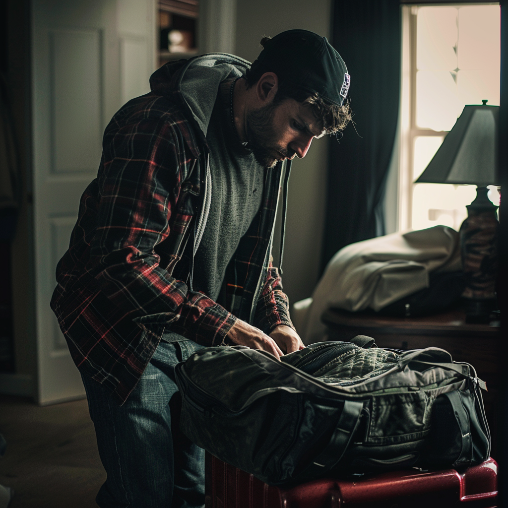 A man packing his luggage | Source: Midjourney