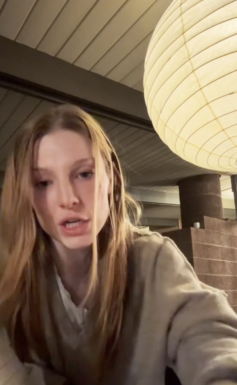 Hunter Schafer talking about how a government executive order has affected her life in a post from February 22, 2025 | Source: TikTok/Hunter Schafer