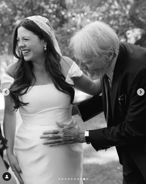 Morgan and Clint Eastwood on her wedding day, dated June 18, 2024 | Source: Instagram/morganeastwood