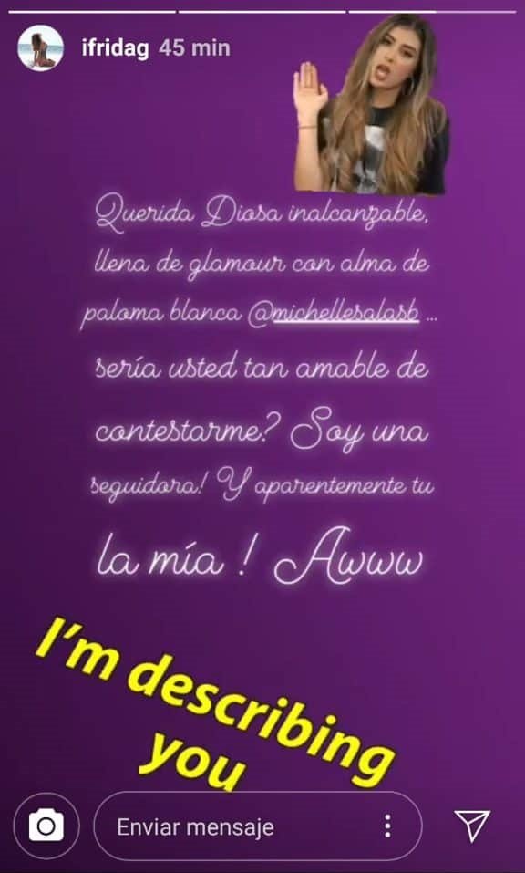 Historia de Instagram de Frida Sofia. | Imagen: Instagram/ Ifridag