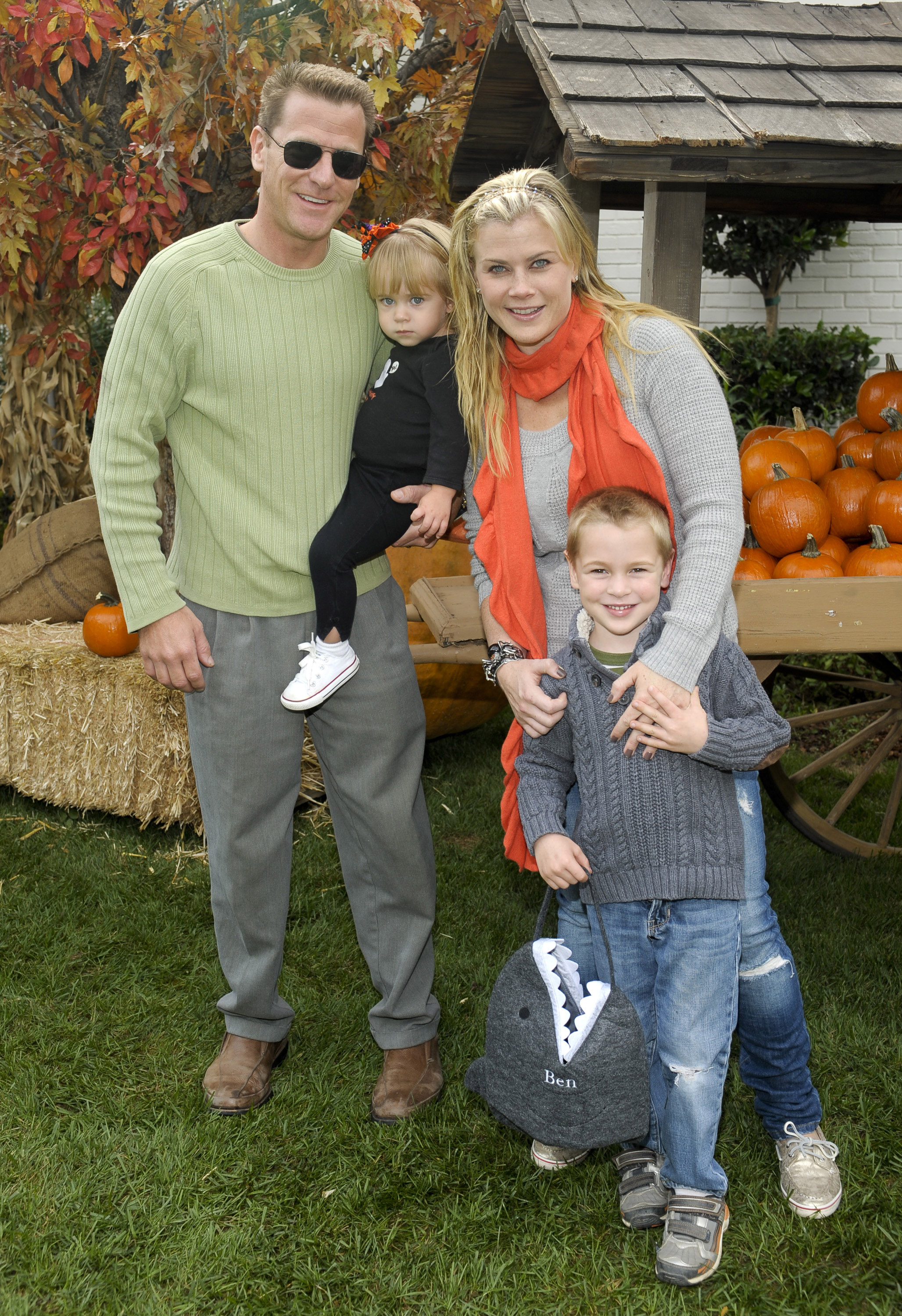 Alison Sweeney, David Sanov, and their children, Megan and Benjamin, at a private residence on October 23, 2010, in Los Angeles, California | Source: Getty Images