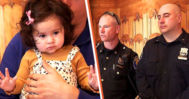 [Left] 1-year-old Leslie. [Right] Yonkers Police Officers Rocco Fusco and Paul Samoyedny. | Photo: twitter.com/Inside Edition