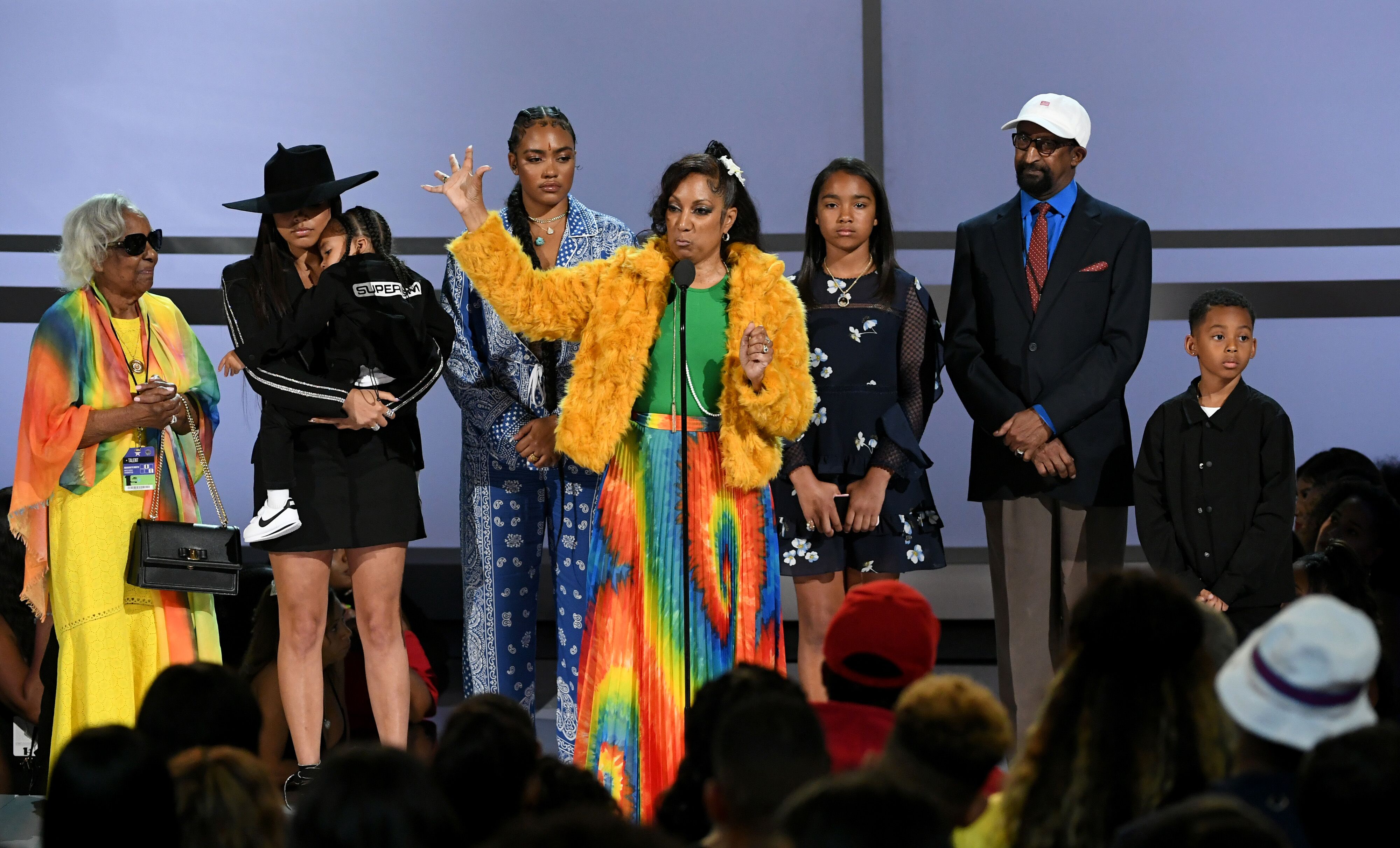Nipsey Hussle's family during his memorial service at the staples Center | Source: Getty Images/GlobalImagesUkraine