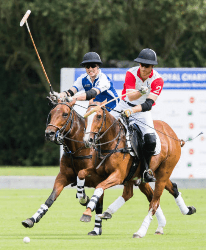 Prince William and Prince Harry compete against each other during The King Power Royal Charity Polo Day, at Billingbear Polo Club, on July 10, 2019, in Wokingham, England | Source: Getty Images (Photo by Samir Hussein/WireImage)
