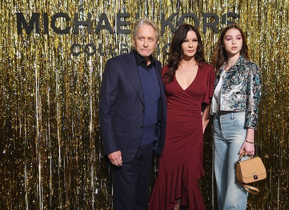 Michael Douglas, Catherine Zeta-Jones, and Carys Zeta Douglas at the Michael Kors Collection Fall 2019  in New York City | Photo: Getty Images