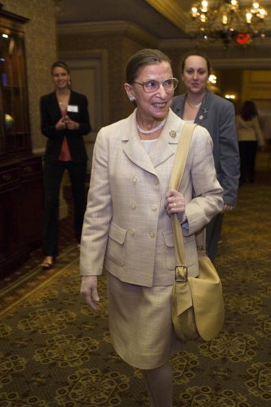 U.S. Supreme Court Justice Ruth Bader Ginsburg arrives for a dinner to honor Michelle Bachelet, Chile's first female president May 8, 2006, in Washington, DC. | Source: Getty Images.