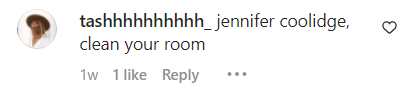A fan's comment on Jennifer Coolidge's Instagram post on April 10, 2021 | Source: Instagram/jennifercoolidge