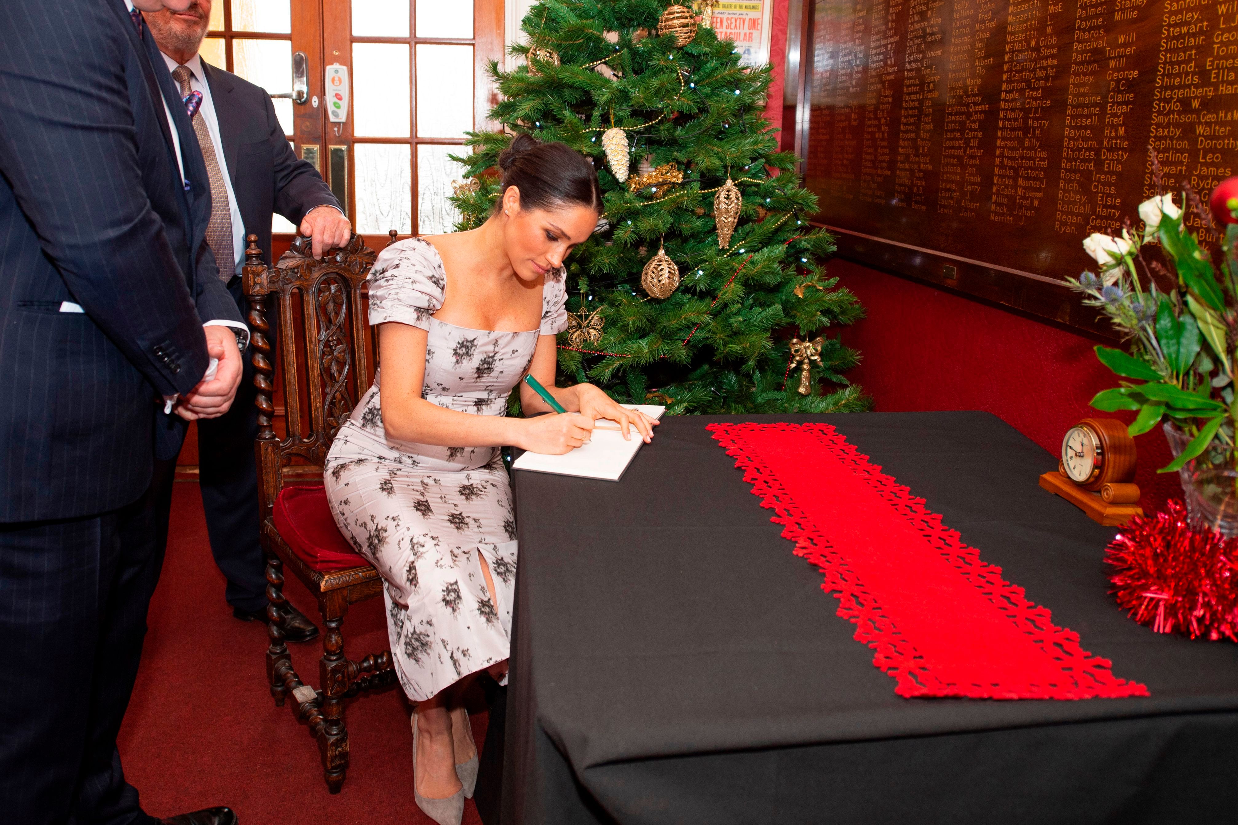 Meghan Markle during her visit to the Royal Variety Charity's residential nursing and care home, Brinsworth House in Twickenham, south west London on December 18, 2018. | Source: Getty Images