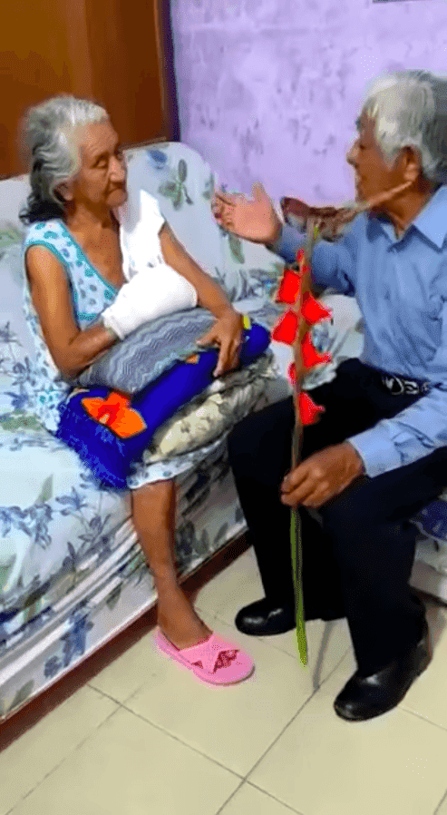 Pareja de ancianos enamorados / Imagen tomada de: Facebook / Musiquera Pareja de ancianos enamorados / Imagen tomada de: Facebook / Musiquera