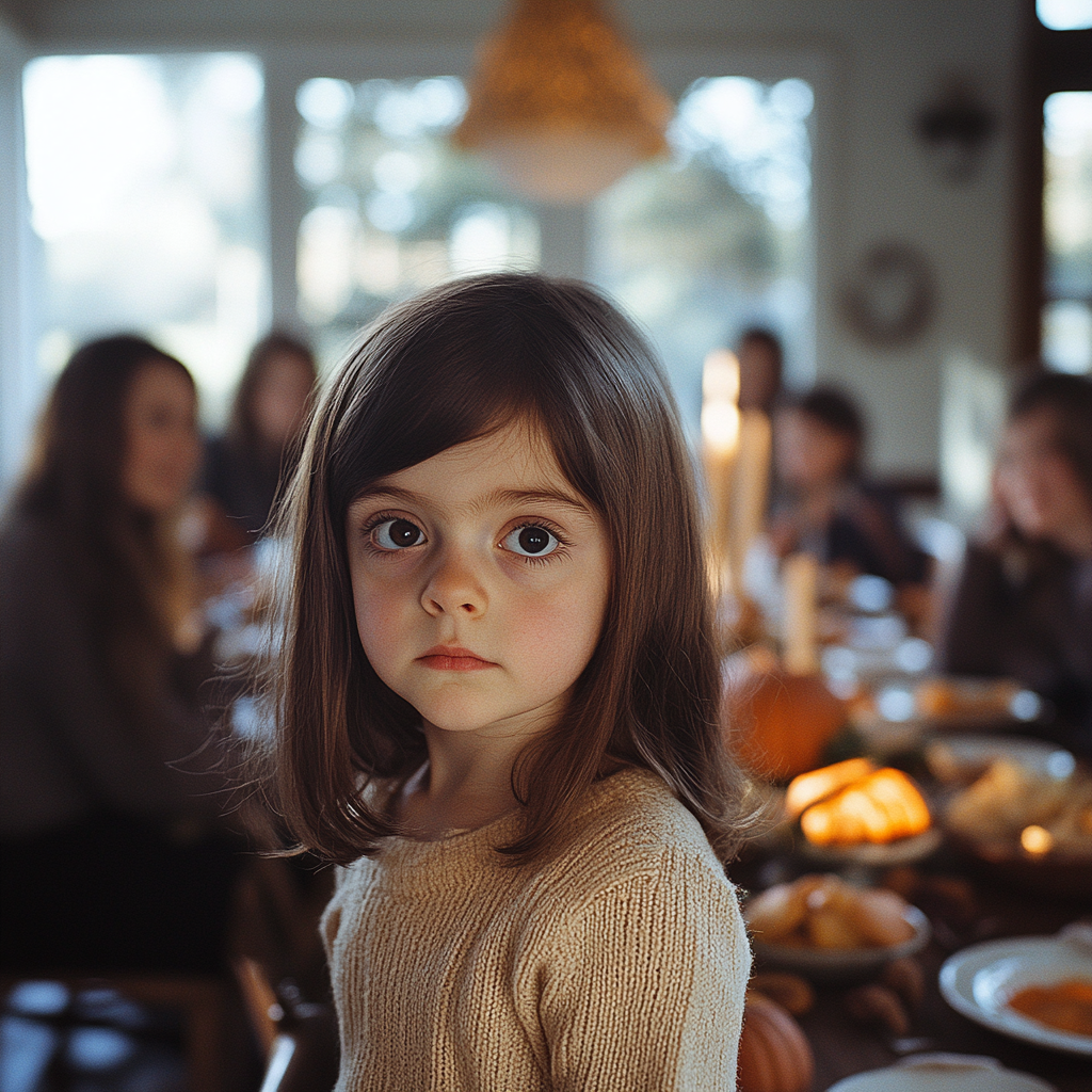 A little girl looking at someone | Source: Midjourney