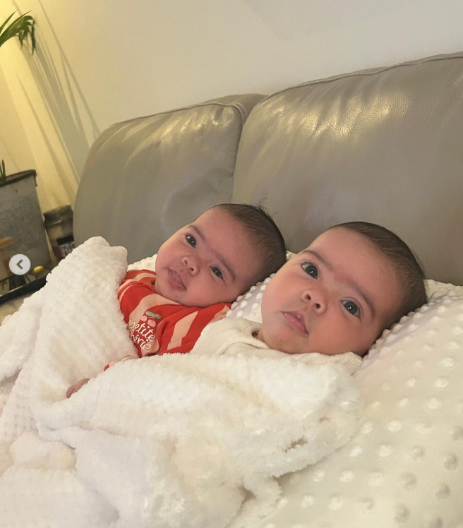 Jesy Nelson's twin daughters pictured in a post shared on September 14, 2025. | Source: Instagram/jesynelson
