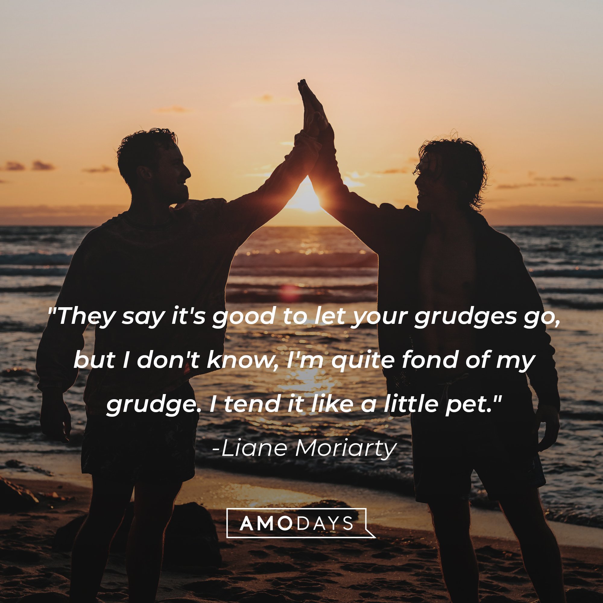 Liane Moriarty’s quote: They say it's good to let your grudges go, but I don't know, I'm quite fond of my grudge. I tend it like a little pet." | Image: AmoDays     
