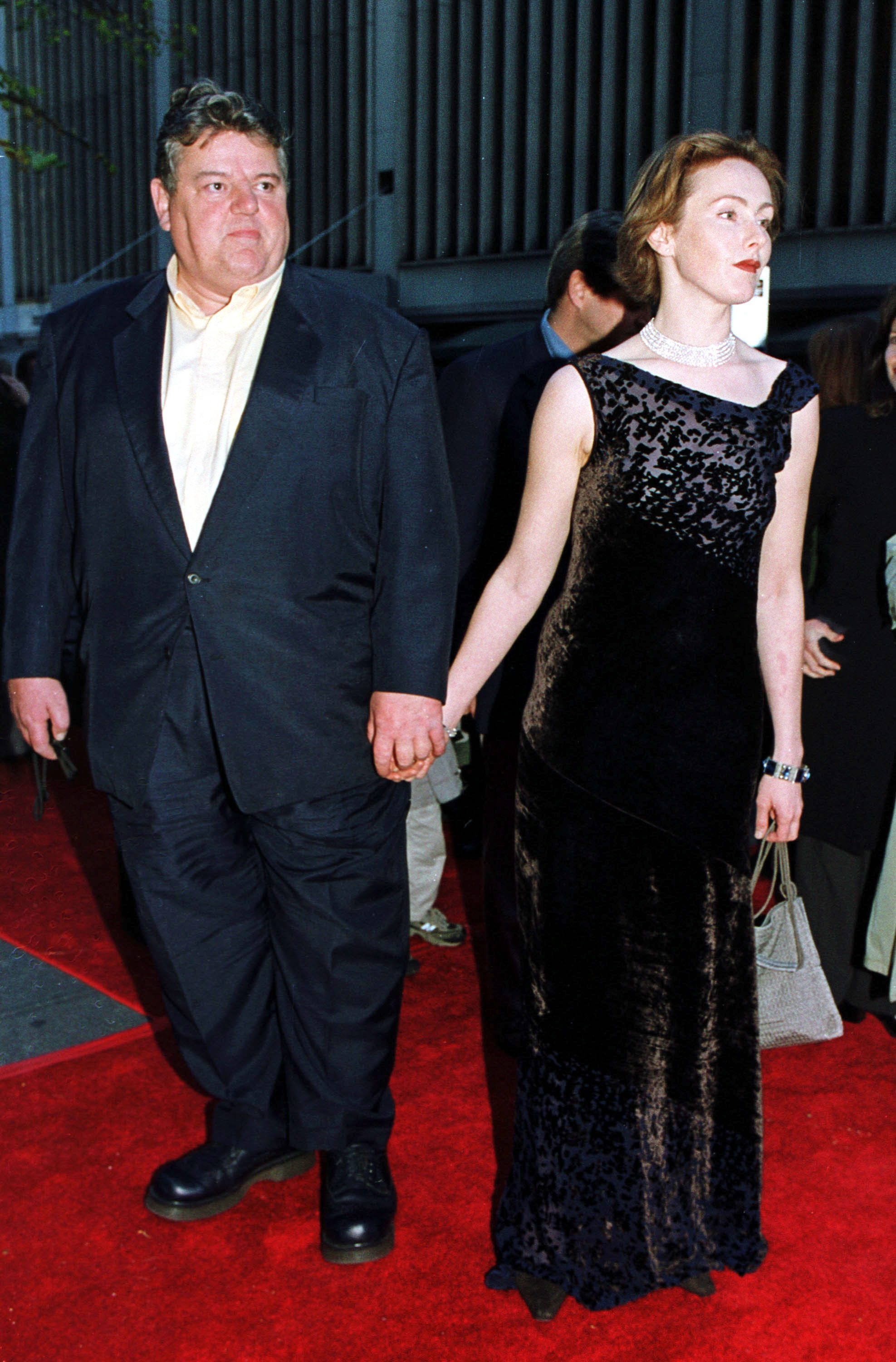 Robbie Coltrane and Rhona Gemmell are pictured as they arrive for the New York Premiere of the film 'Harry Potter and the Sorcerer's Stone' November 11, 2001, at Ziegfeld Theater in New York City | Source: Getty Images