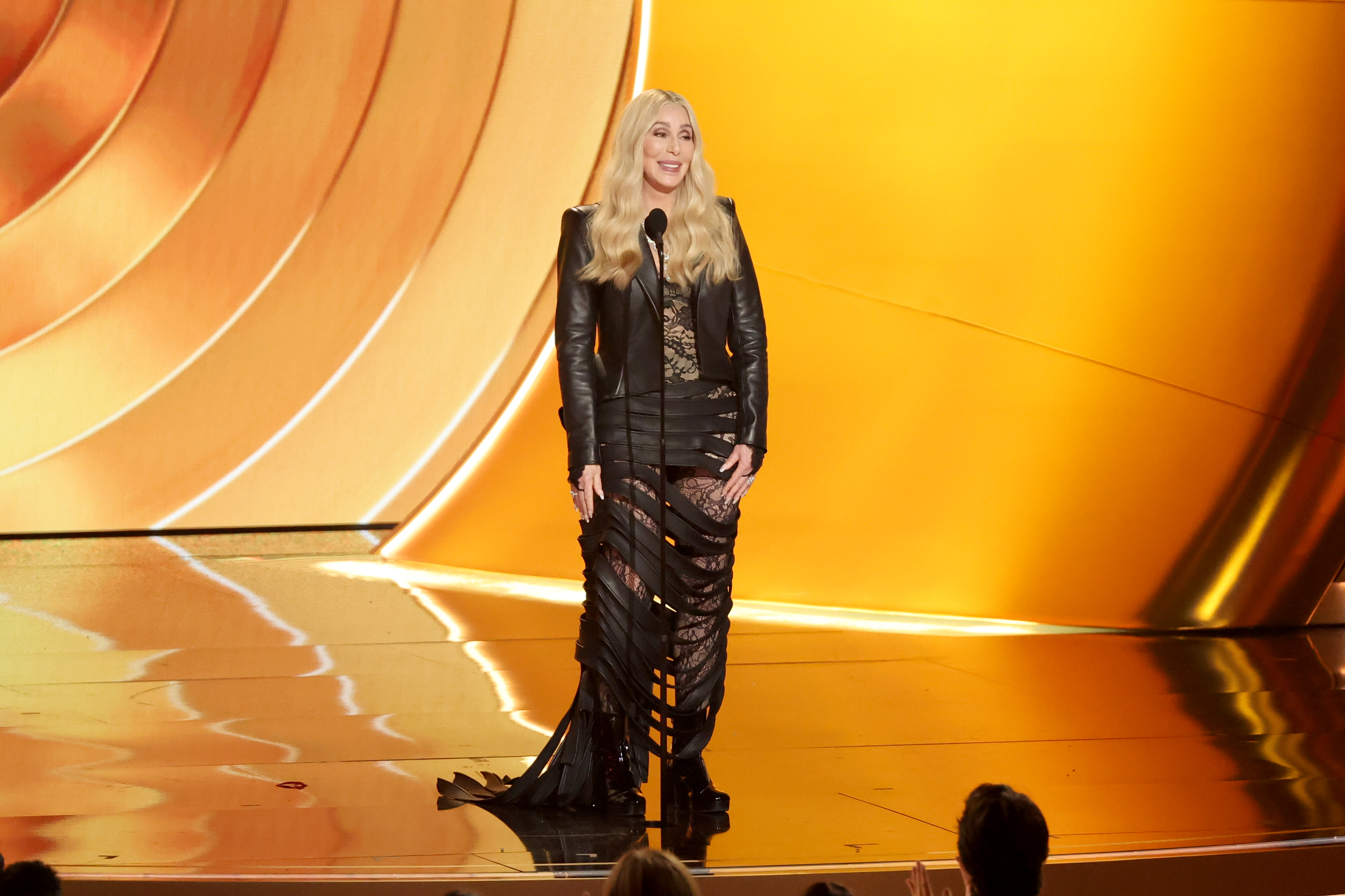 Cher stands center stage during the 68th Grammy Awards ceremony | Source: Getty Images