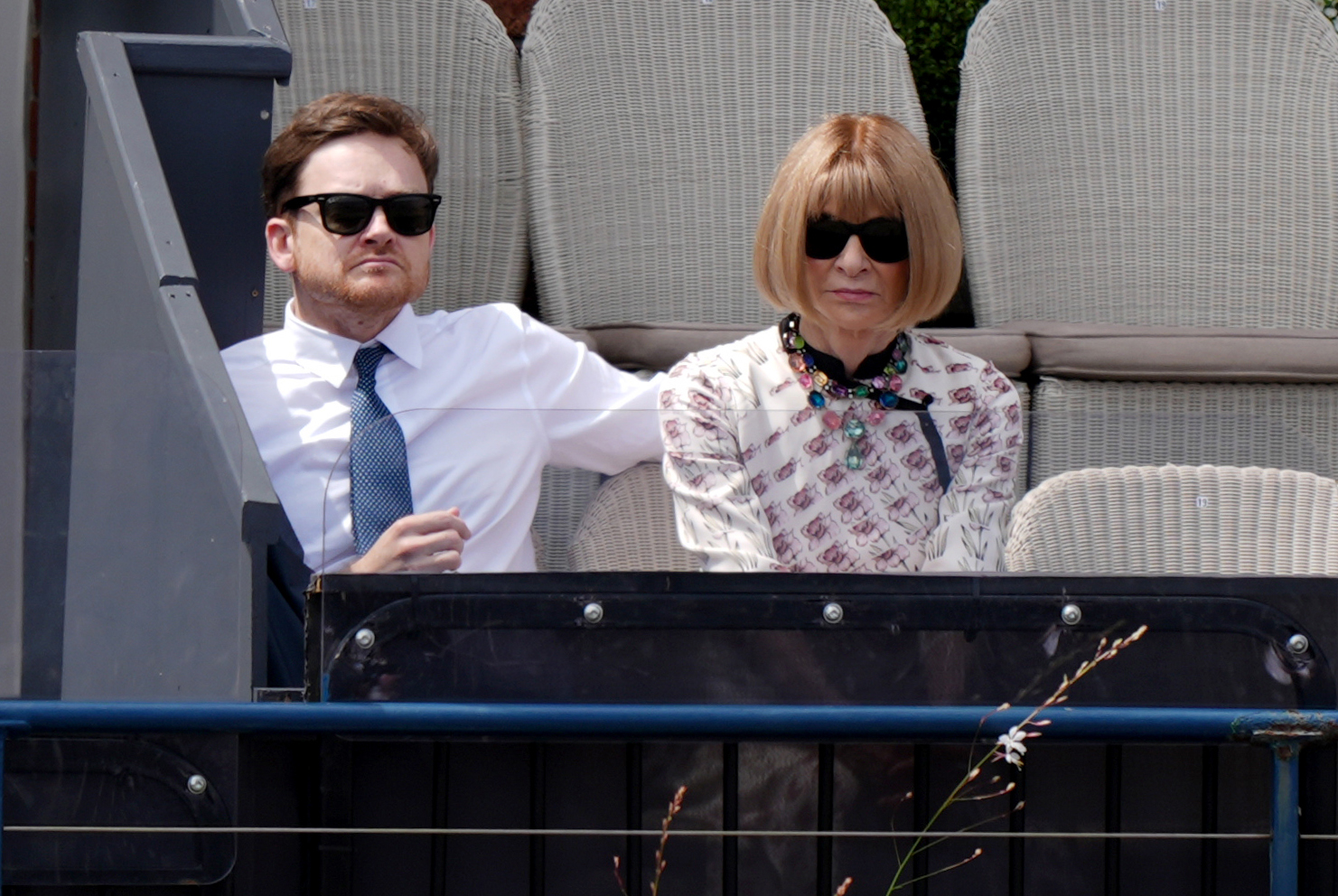 Charles Shaffer and Anna Wintour pictured on day 12 of the HSBC Championships on June 20, 2025, London, England. | Source: Getty Images