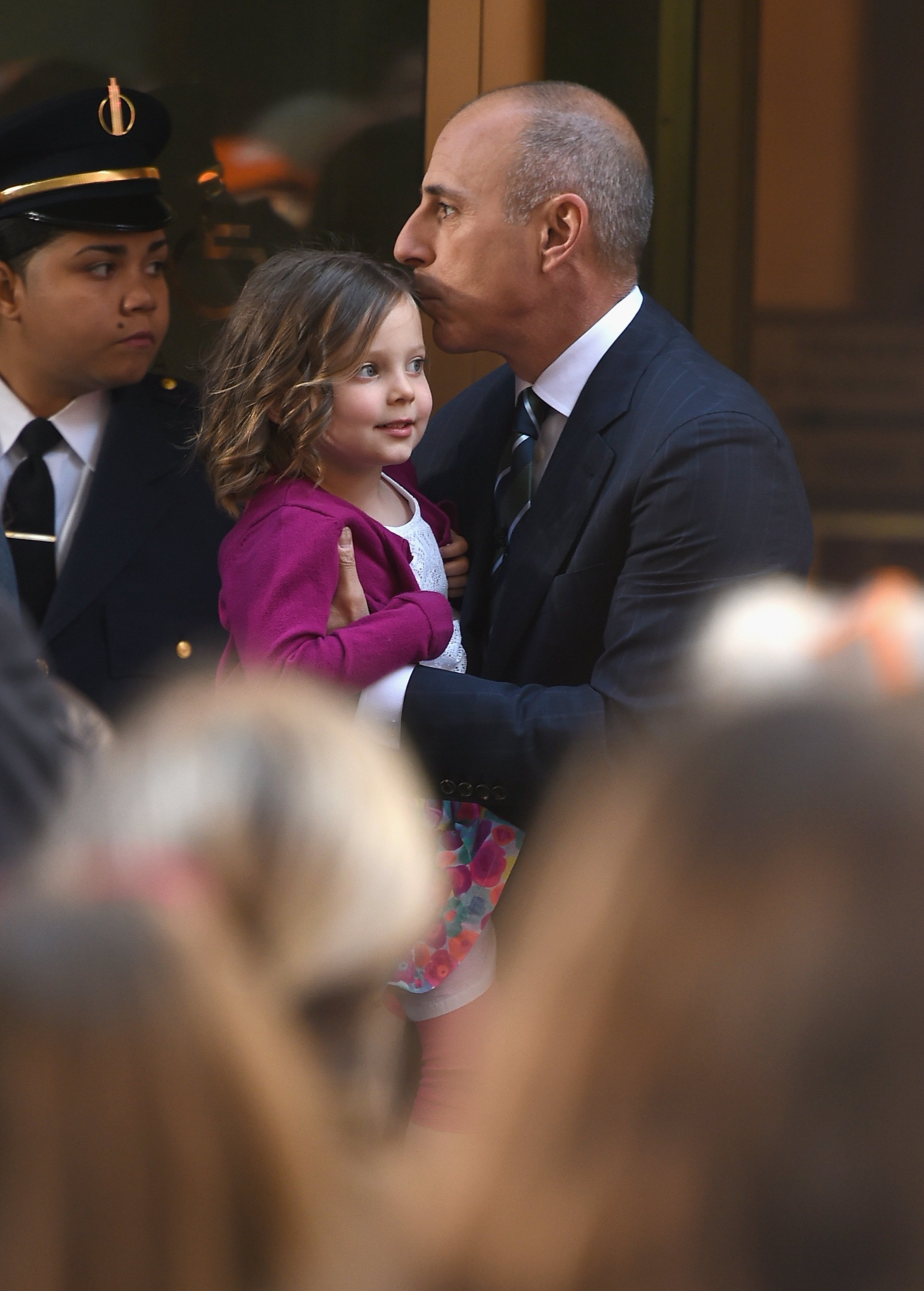 Matt Lauer and his daughter at NBC's Today on May 22, 2015 in New York | Photo: Dimitrios Kambouris/Getty Images