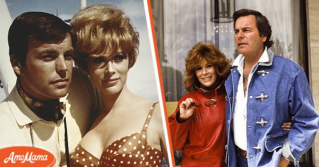 Robert Wagner and Jill St. John posing for an image for the film "How I Spent My Summer Vacation," in 1967, and with Jill St. on December 2, 1988, in Paris, France. | Source: Silver Screen Collection & GARCIA/Gamma-Rapho/Getty Images
