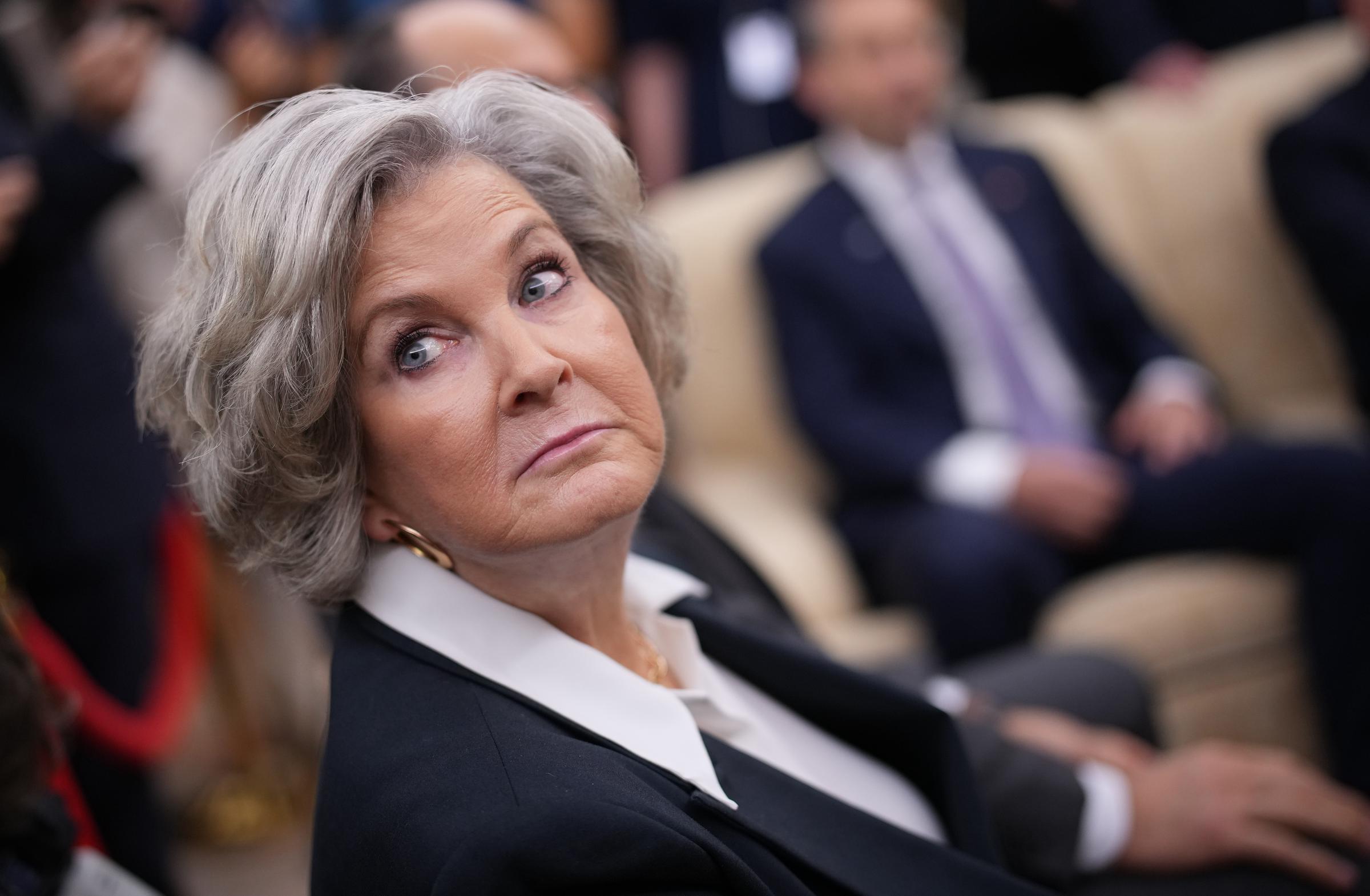 Susie Wiles attends an Oval Office meeting between Donald Trump and President of Turkey Recep Tayyip Erdogan on September 25, 2025 | Source: Getty Images