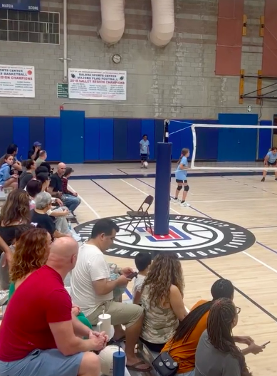 Zhuri James preparing to hit the ball over to the opposing team during one of her volleyball games, posted on October 15, 2023 | Source: Instagram/kingjames