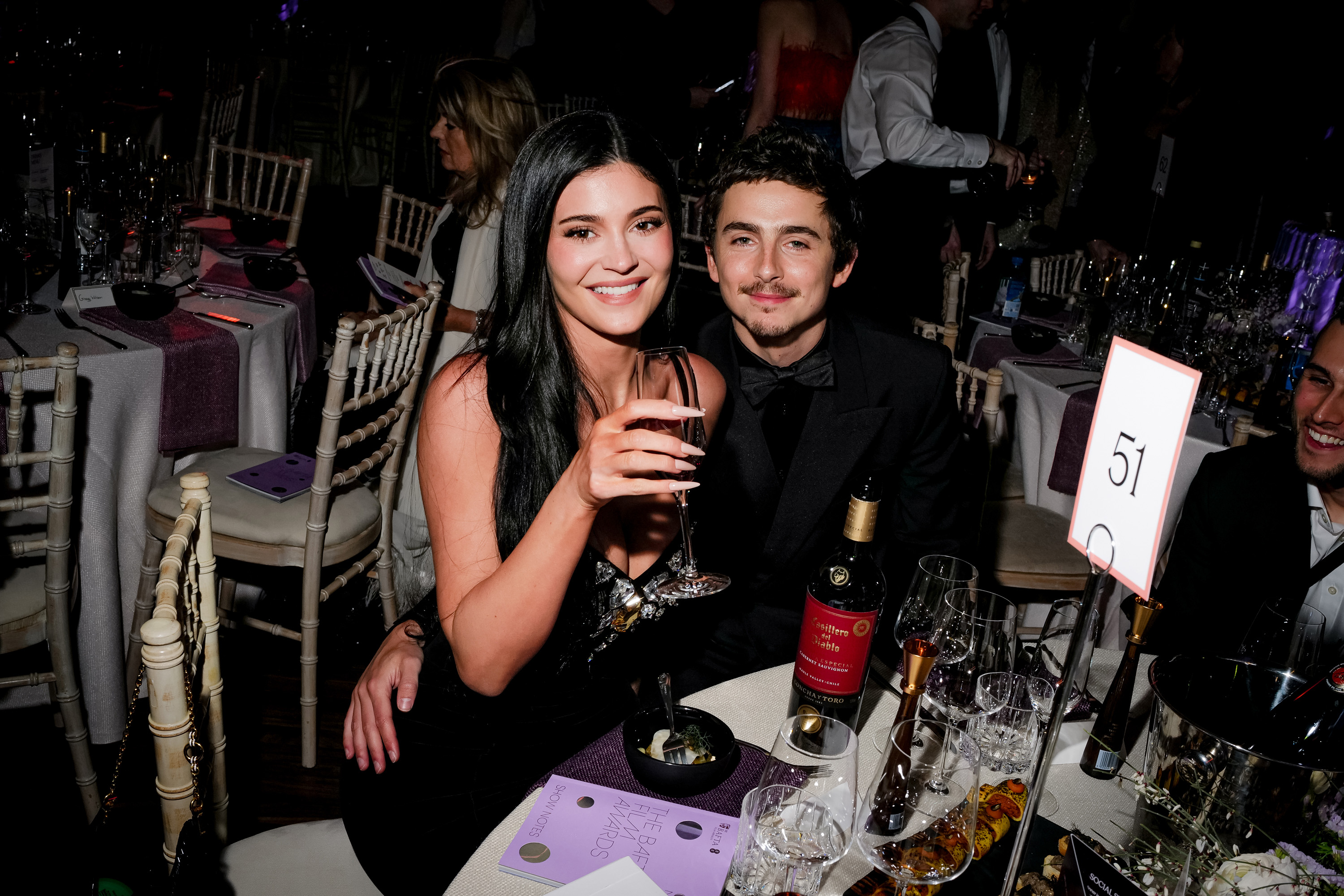 Kylie Jenner and Timothée Chalamet backstage during the 79th BAFTA Film Awards at The Royal Festival Hall on February 22, 2026, in London, England | Source: Getty Images
