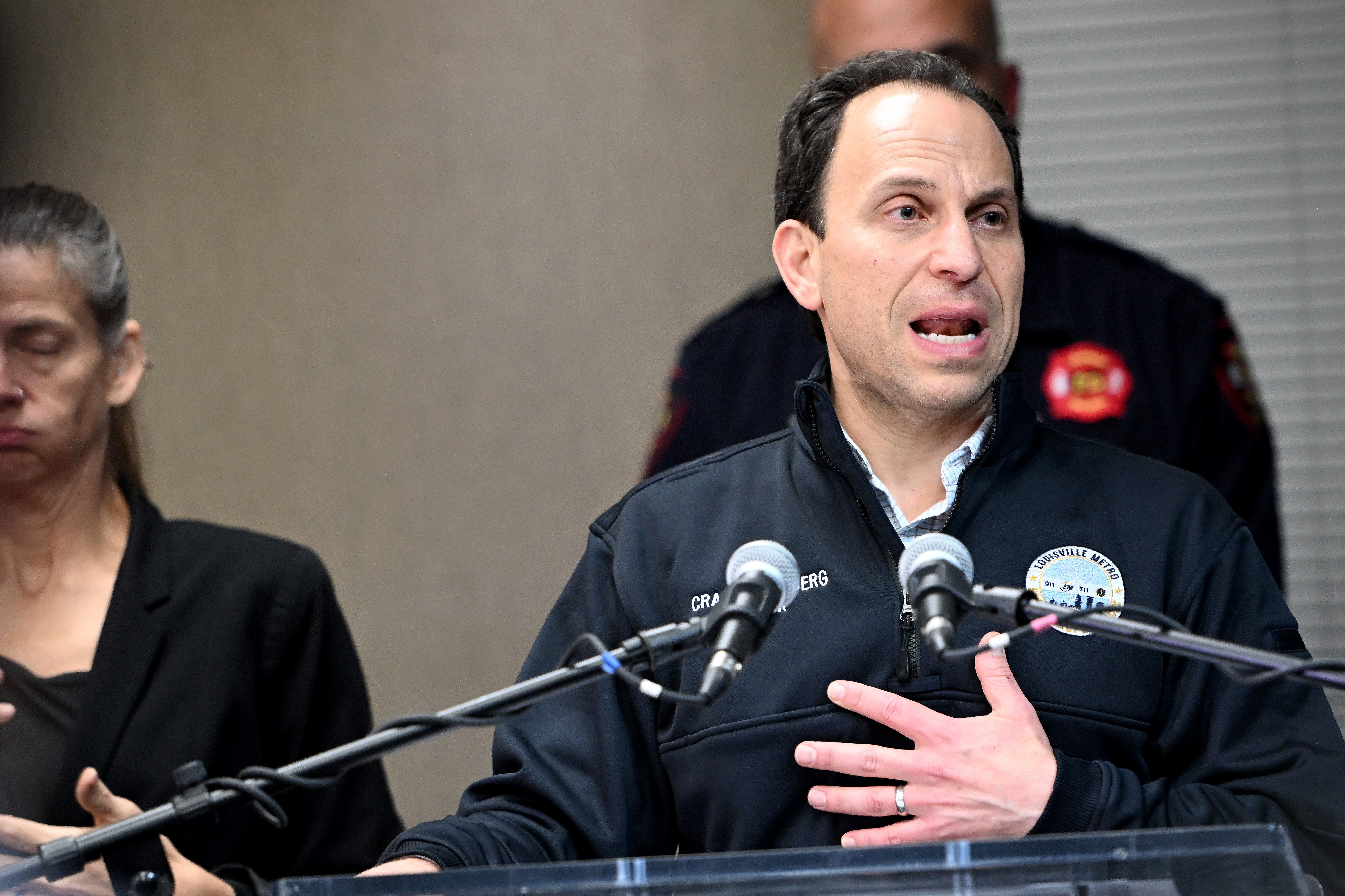 Louisville Mayor Craig Greenberg speaks after a UPS cargo plane crash near Louisville Muhammad Ali International Airport on November 4, 2025 | Source: Getty Images