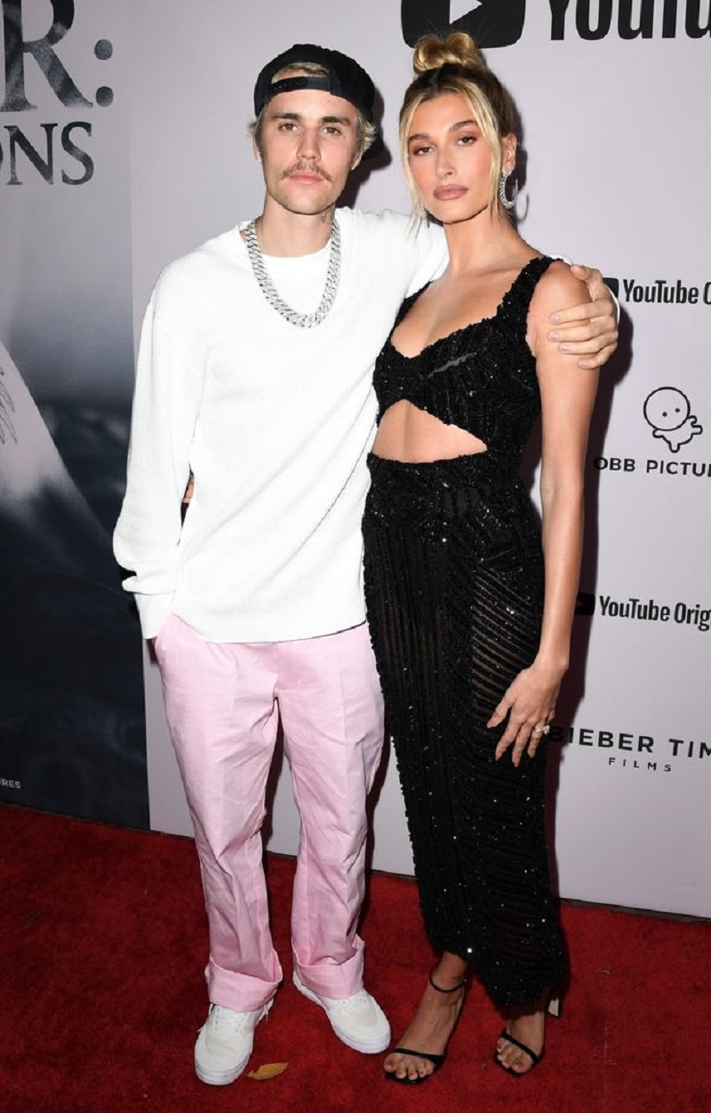 Justin and Hailey Bieber attending the premiere of "Justin Bieber: Seasons" in Los Angeles, California in January 2020. | Image: Getty Images.