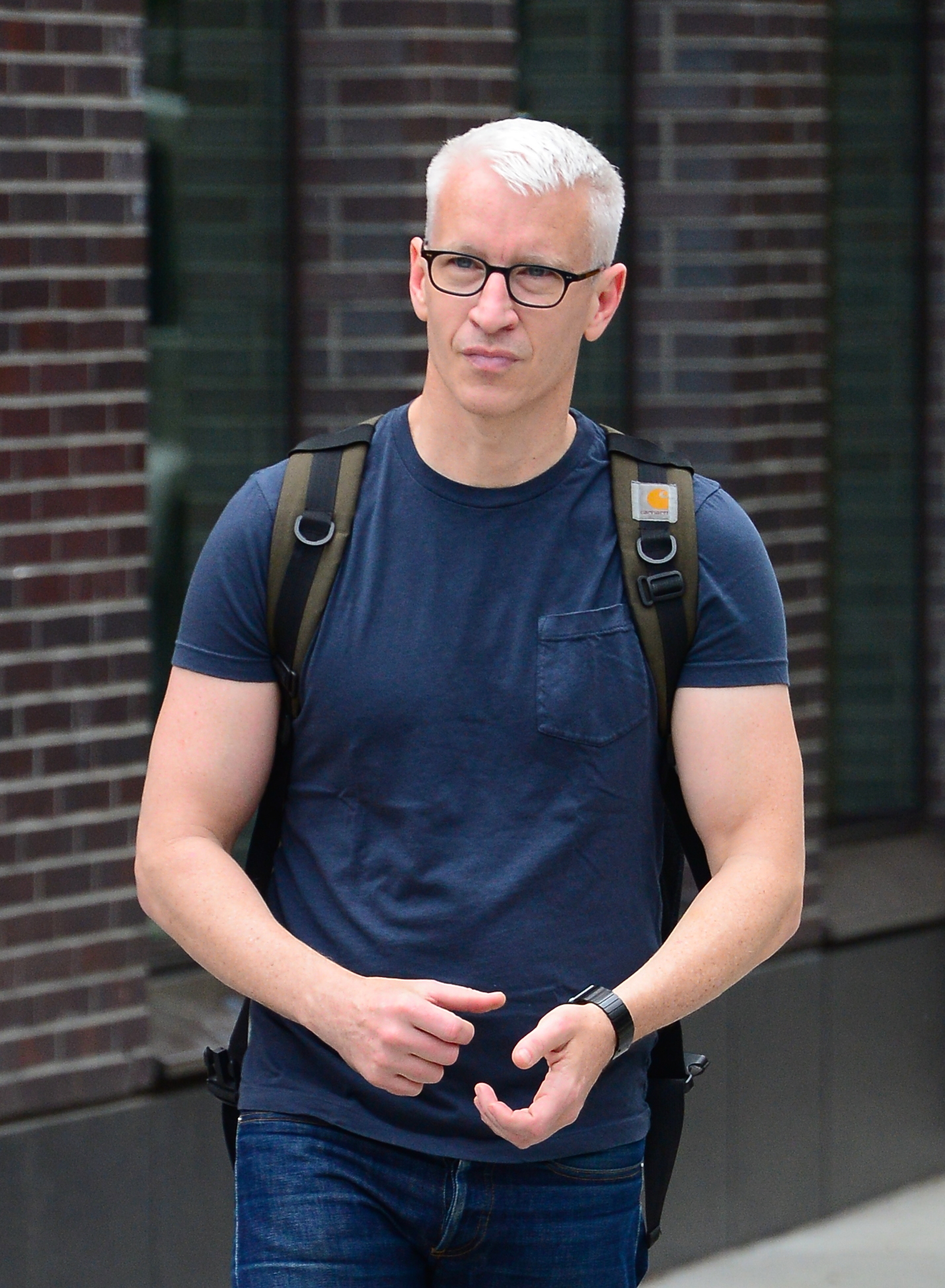 Anderson Cooper is seen walking in Soho in New York City on June 11, 2015. | Source: Getty Images