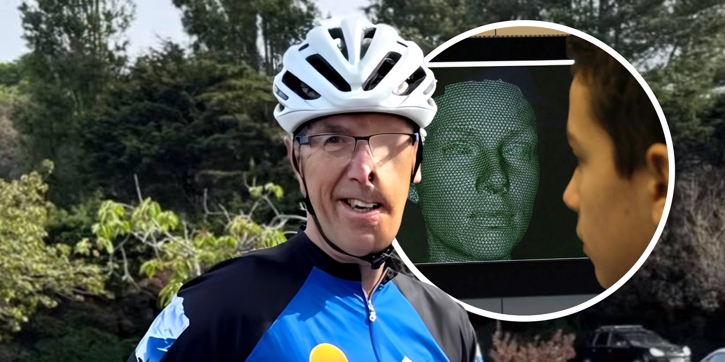 Dave Richards | A prosthetic face | Source: TikTok/TheDailyStar | Getty Images