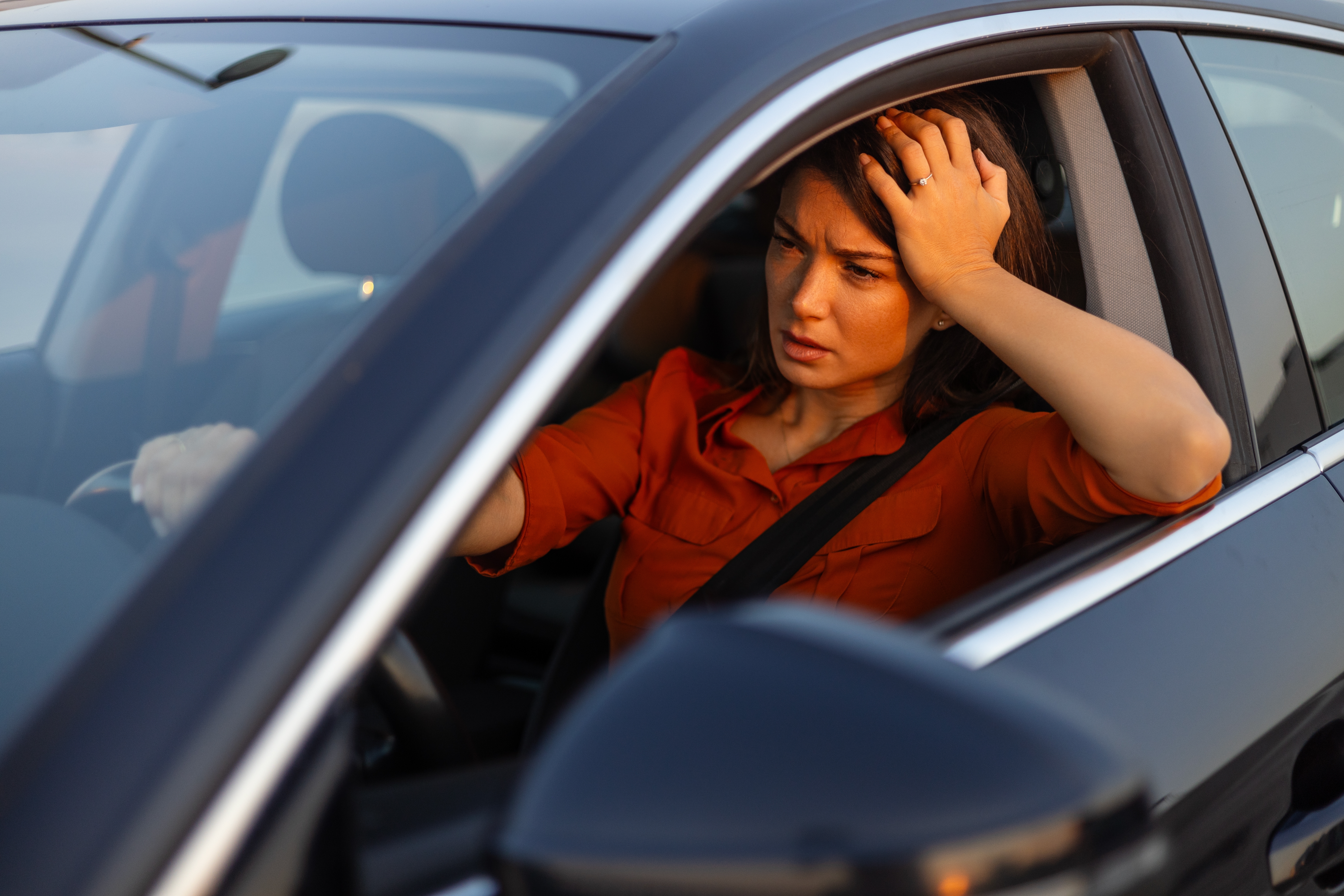 Nervous female driver | Source: Shutterstock