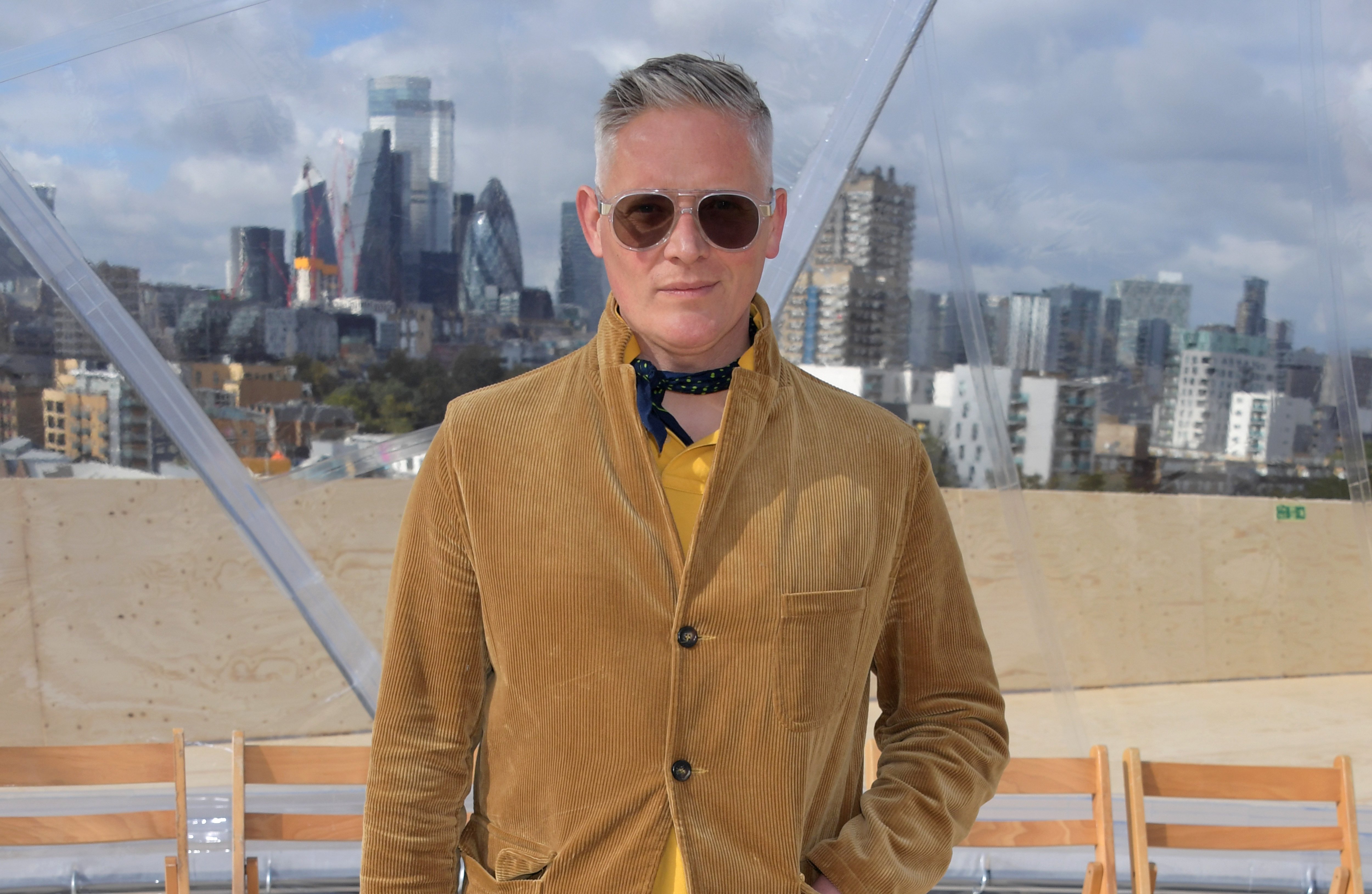 Giles Deacon attends the Alexander McQueen SS22 Womenswear show in London | Source: Getty Images